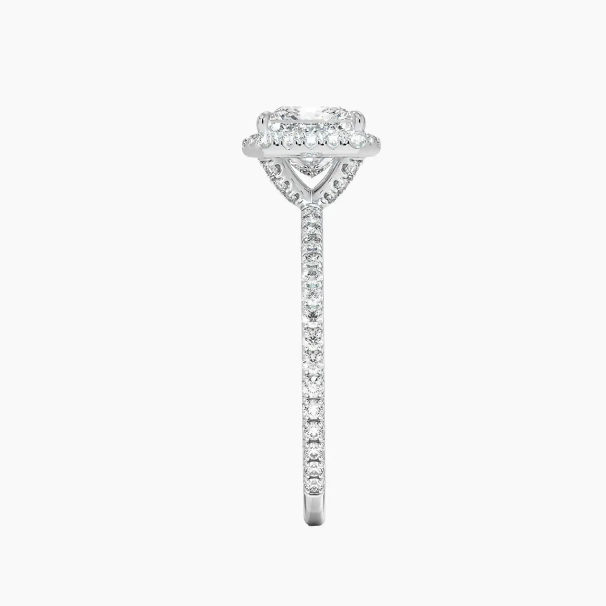 Cassiopeia Pave Princess Hidden Halo 2 Carat Lab Grown Diamond Engagement Ring in 14K Yellow Gold