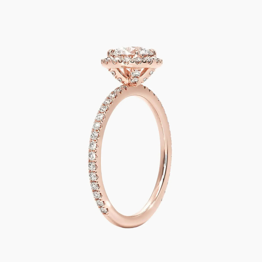 Cassiopeia Pave Round Hidden Halo 1.5 Carat Lab Grown Diamond Engagement Ring in 14K Yellow Gold