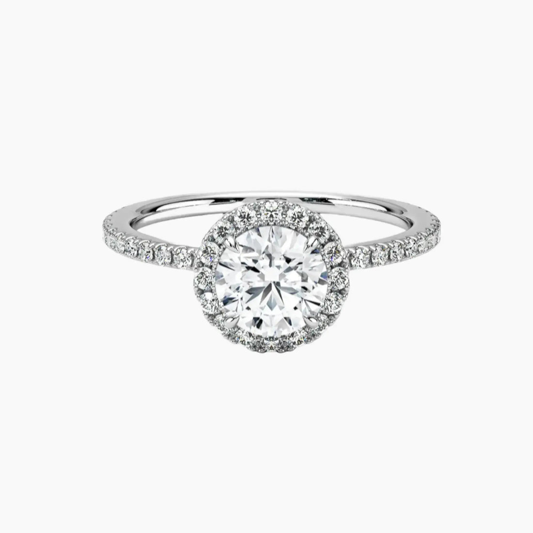 Cassiopeia Pave Round Hidden Halo 1.5 Carat Lab Grown Diamond Engagement Ring in 14K Rose Gold