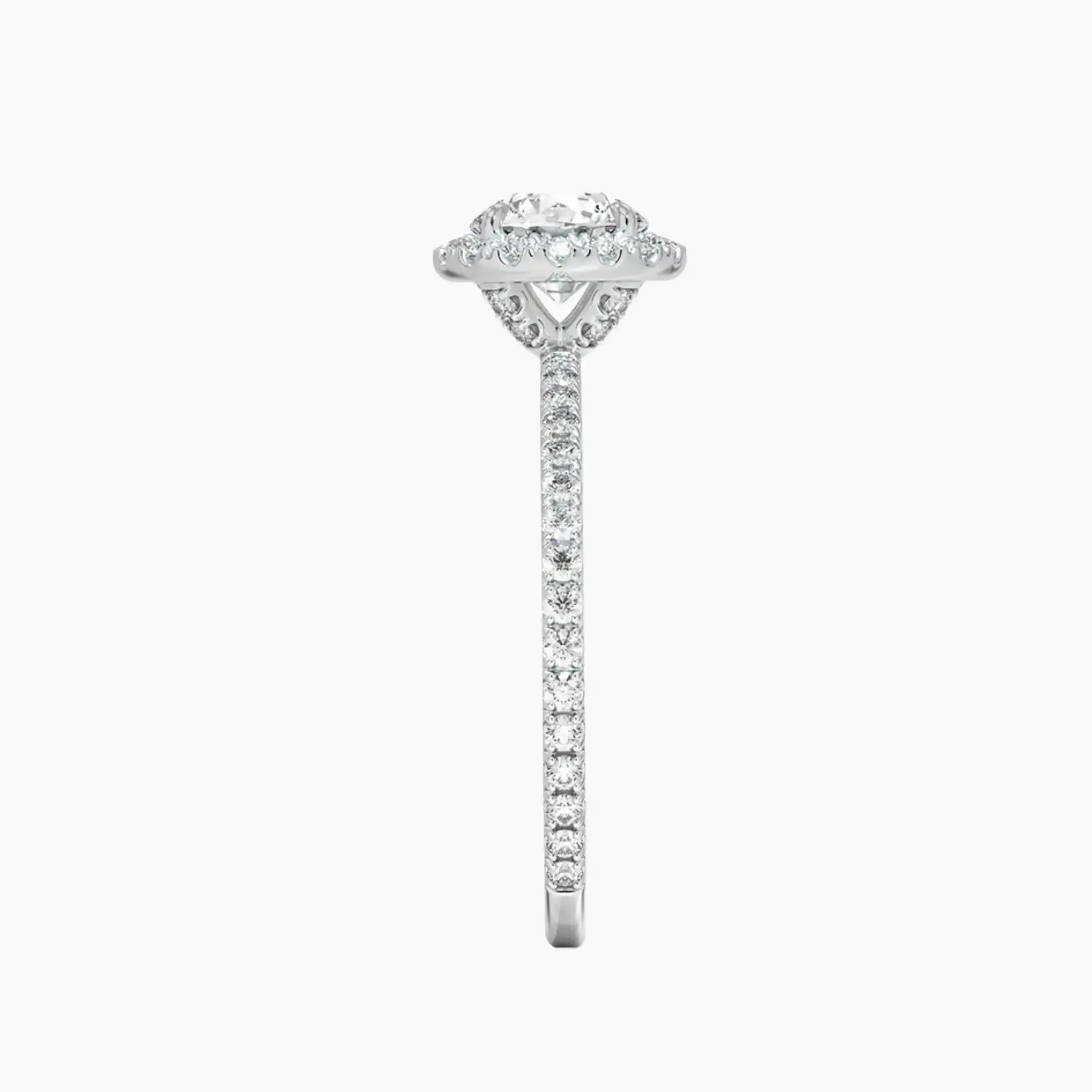Cassiopeia Pave Round Hidden Halo 1.5 Carat Lab Grown Diamond Engagement Ring in 14K Rose Gold