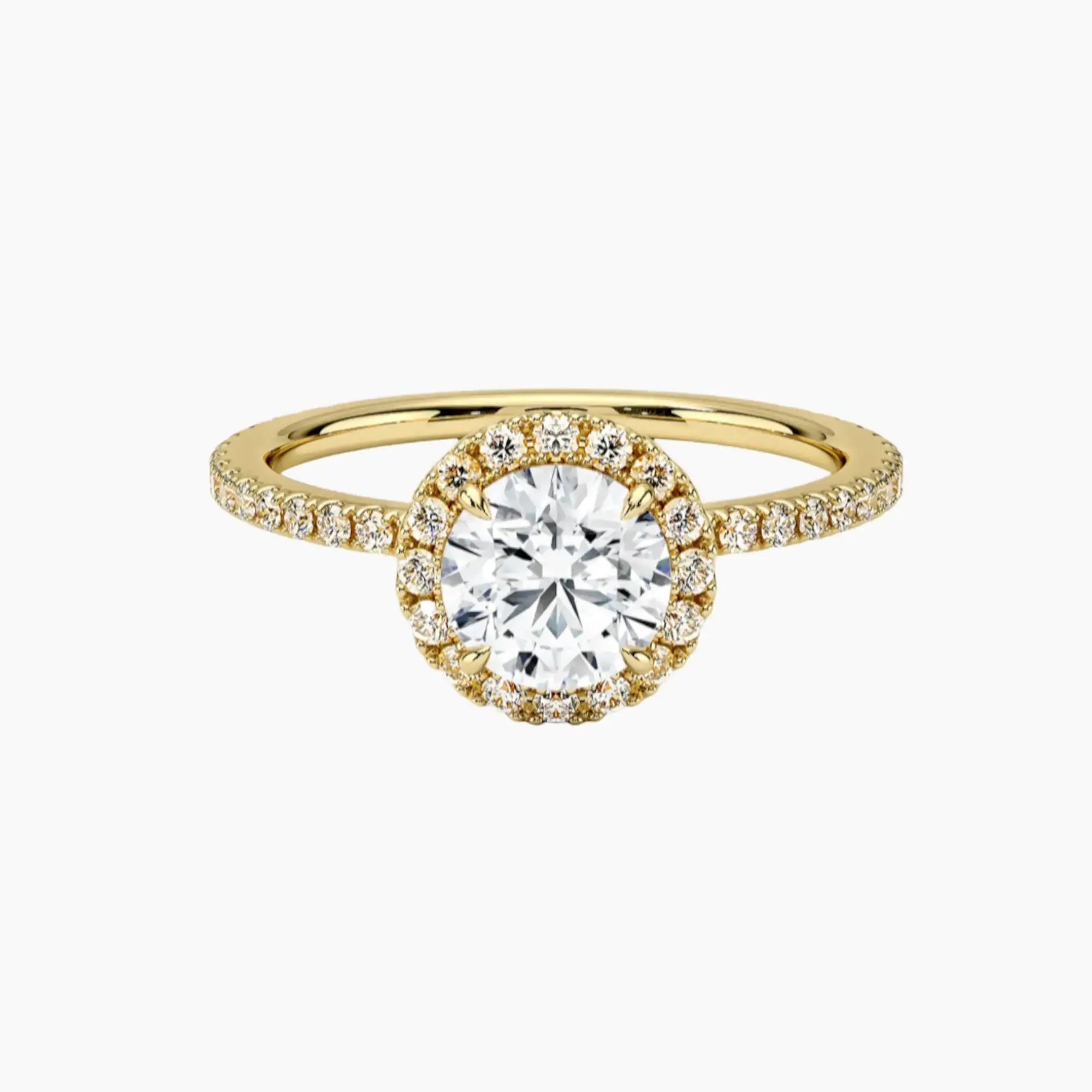 Cassiopeia Pave Round Hidden Halo 2.5 Carat Lab Grown Diamond Engagement Ring in 14K Rose Gold