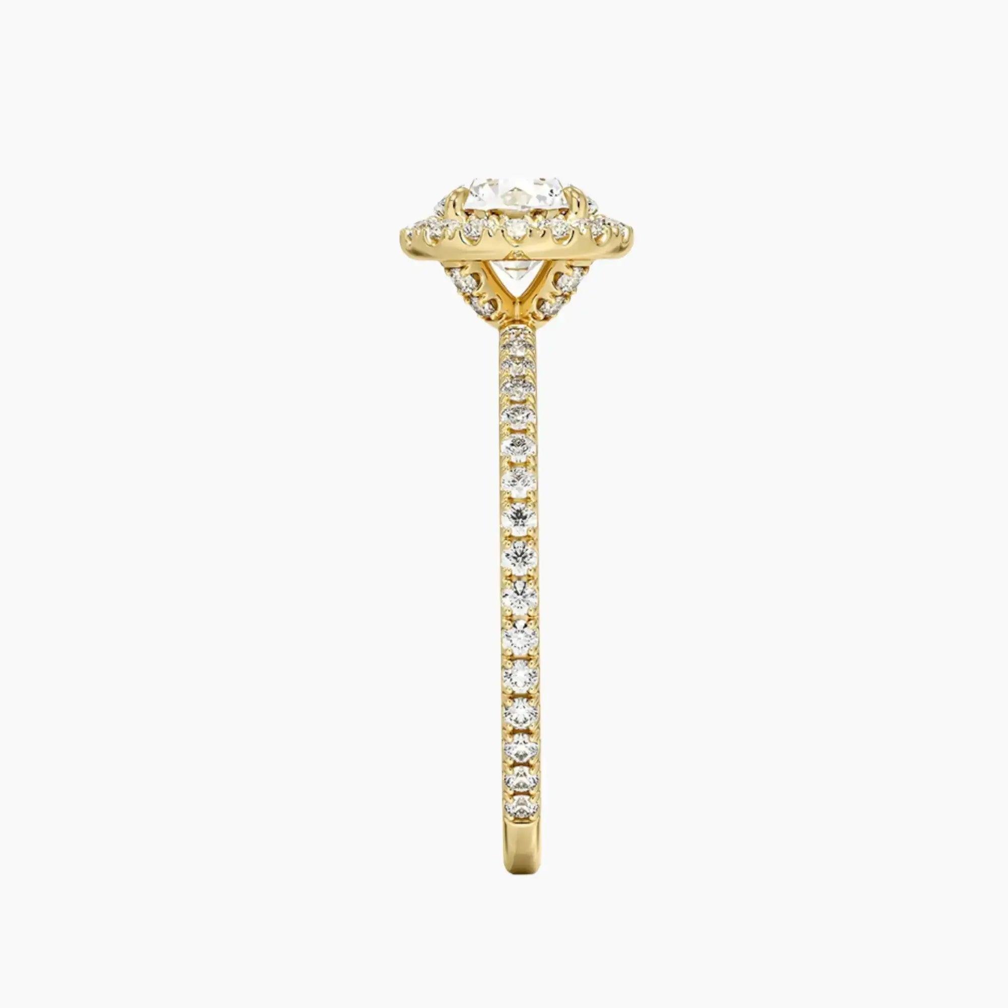 Cassiopeia Pave Round Hidden Halo 3 Carat Lab Grown Diamond Engagement Ring in 14K Rose Gold