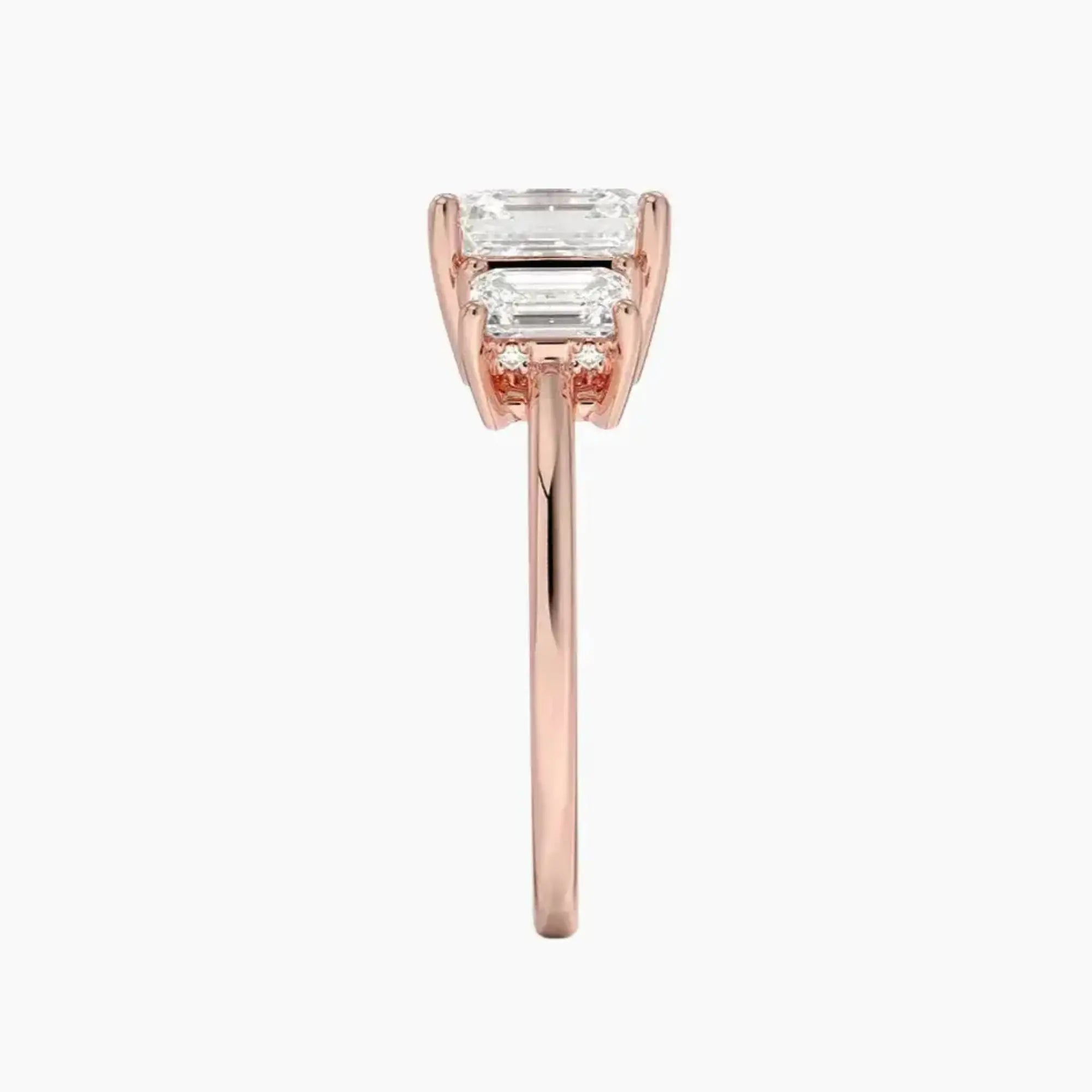 Aurelia Asscher Hidden Halo Diamond Ring Setting in 14K White Gold
