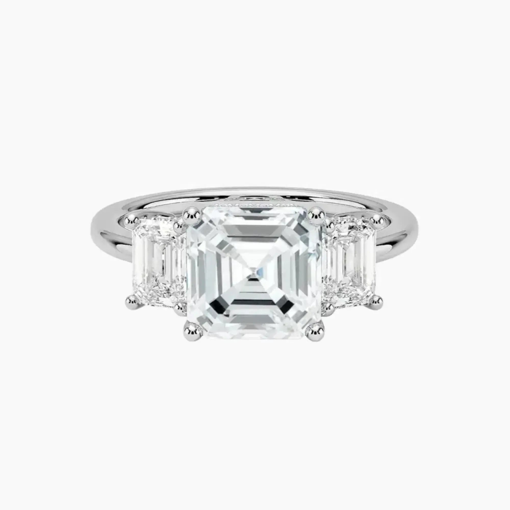 Aurelia Asscher Hidden Halo 2 Carat Lab Grown Diamond Engagement Ring in 18K Yellow Gold