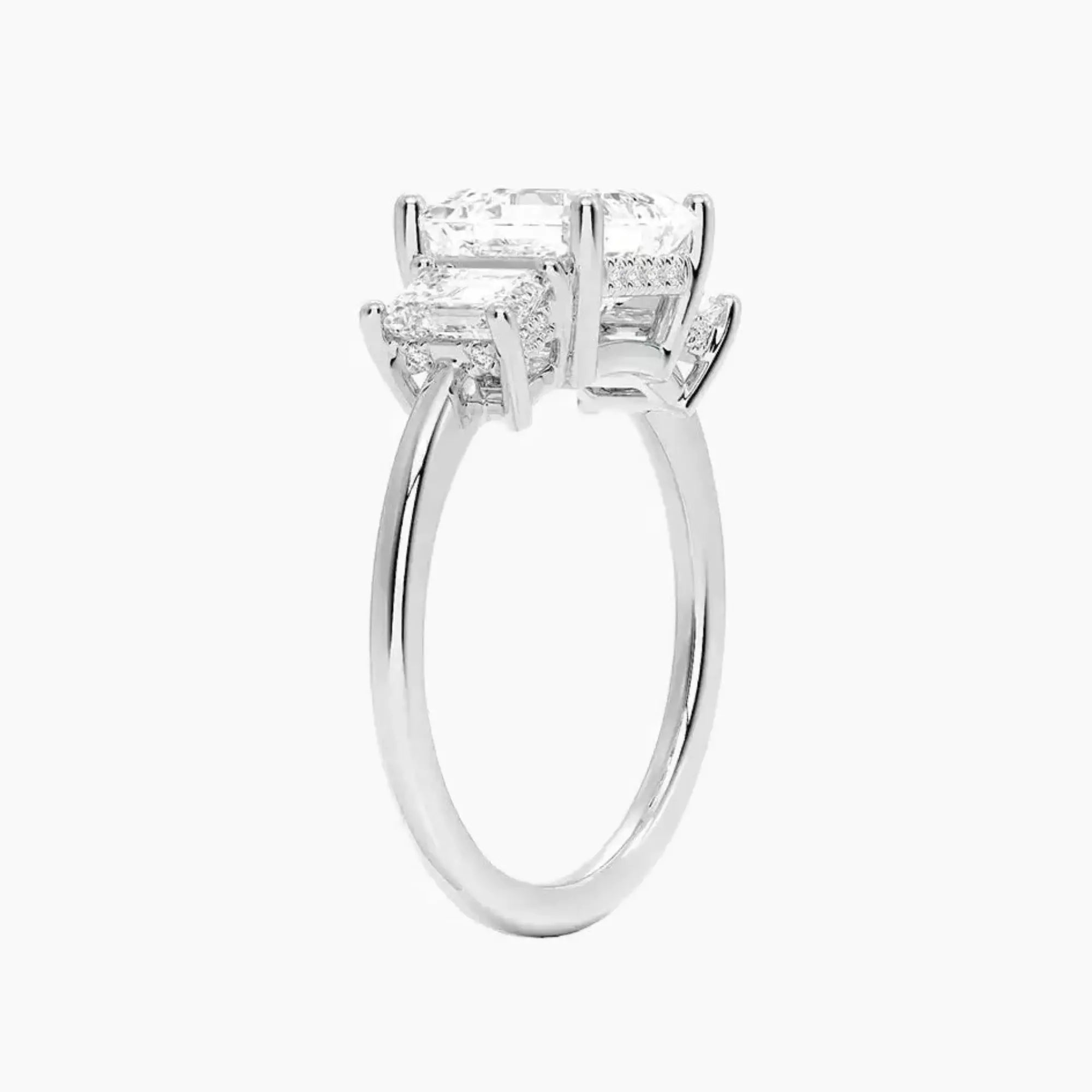 Aurelia Asscher Hidden Halo 1 Carat Lab Grown Diamond Engagement Ring in 18K Rose Gold