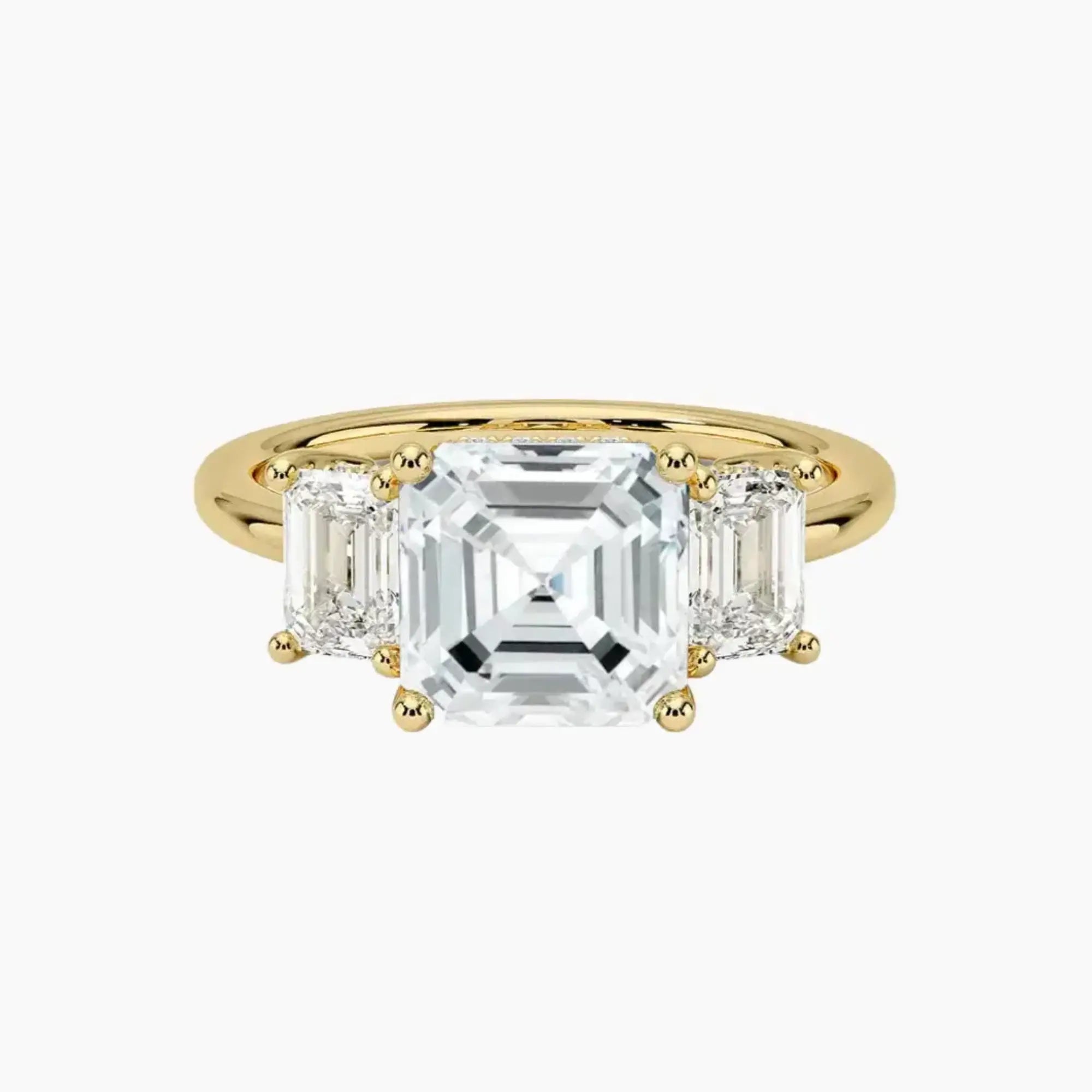 Aurelia Asscher Hidden Halo 1 Carat Lab Grown Diamond Engagement Ring in 14K White Gold