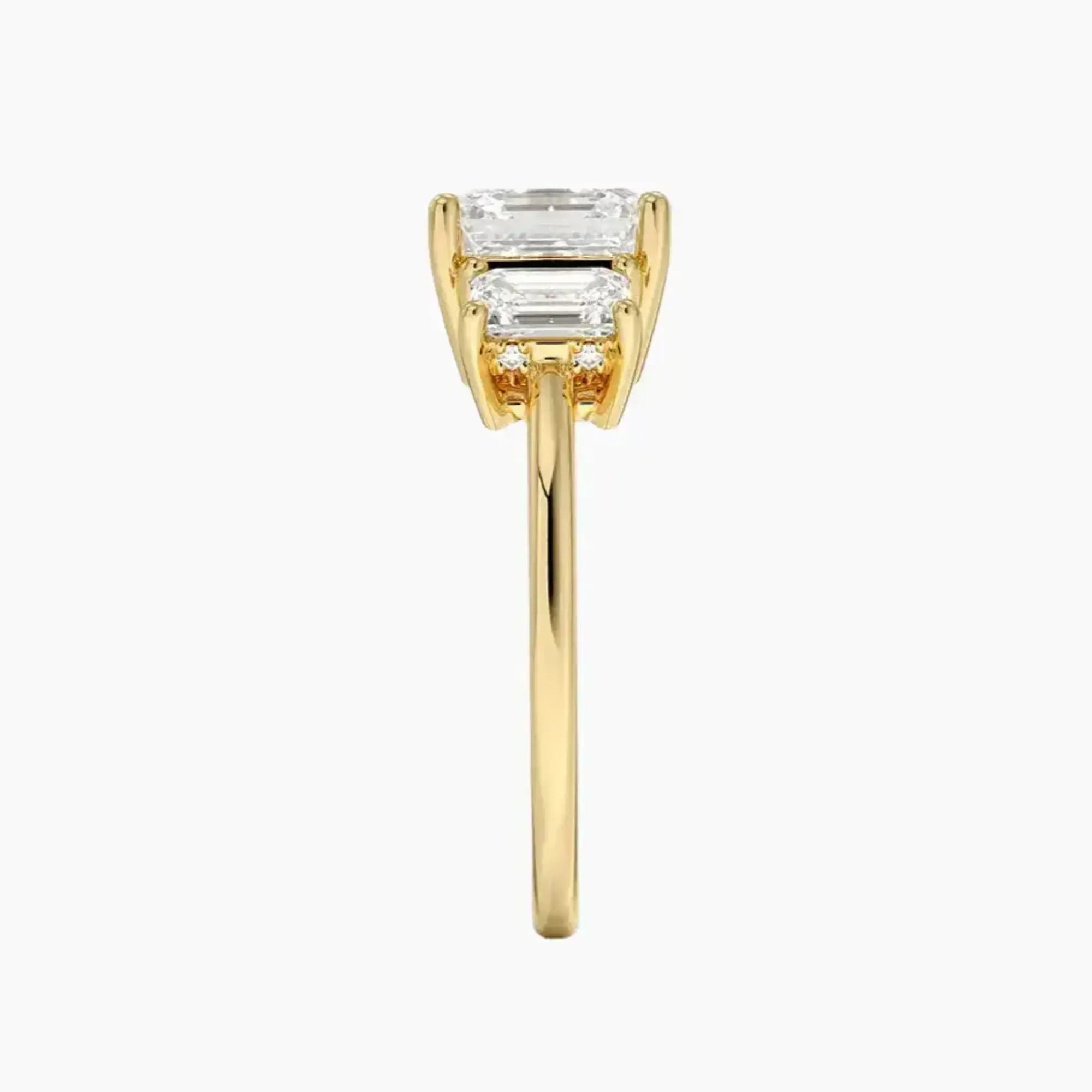 Aurelia Asscher Hidden Halo 3 Carat Lab Grown Diamond Engagement Ring in 18K White Gold