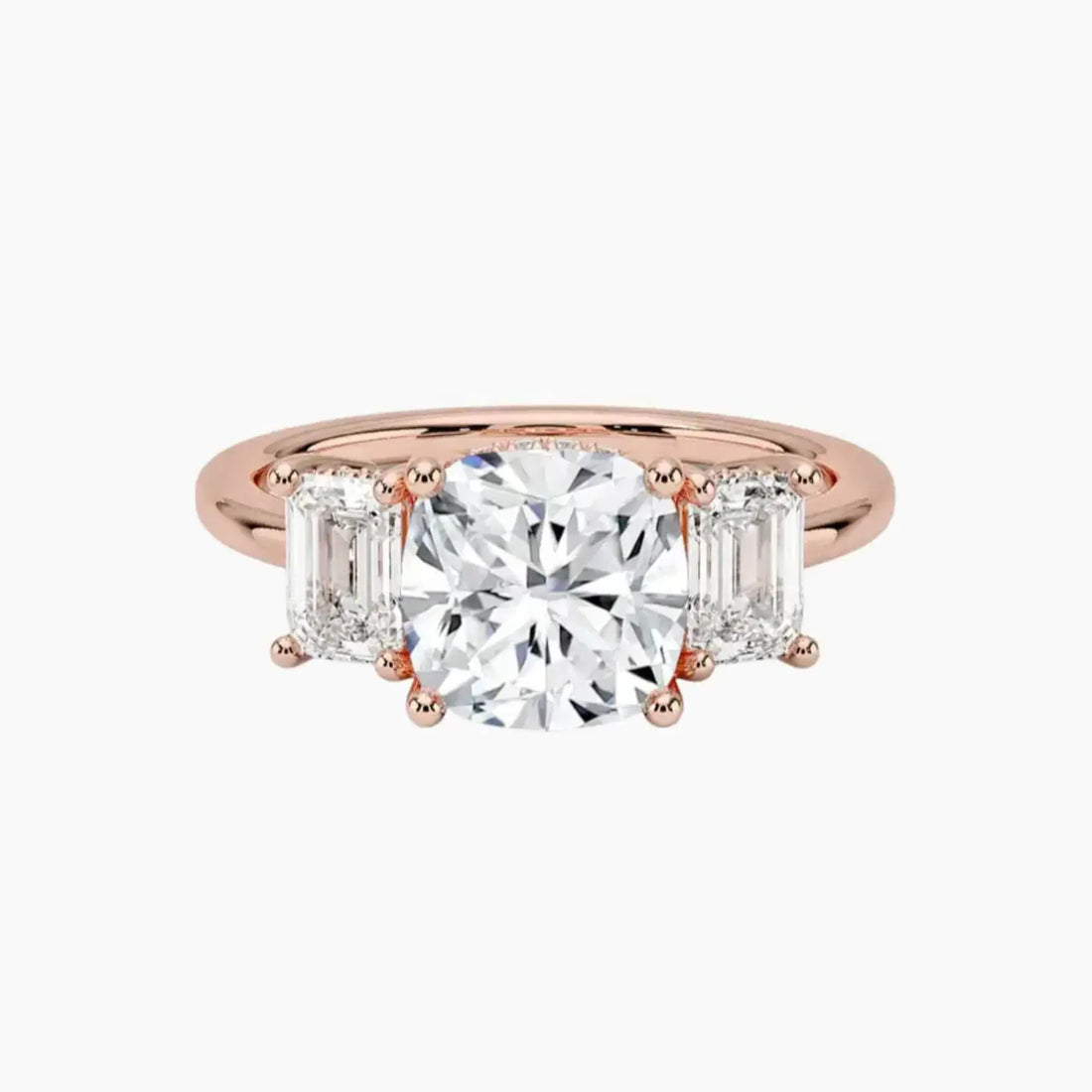 Aurelia Cushion Hidden Halo 2 Carat Lab Grown Diamond Engagement Ring in 14K Rose Gold