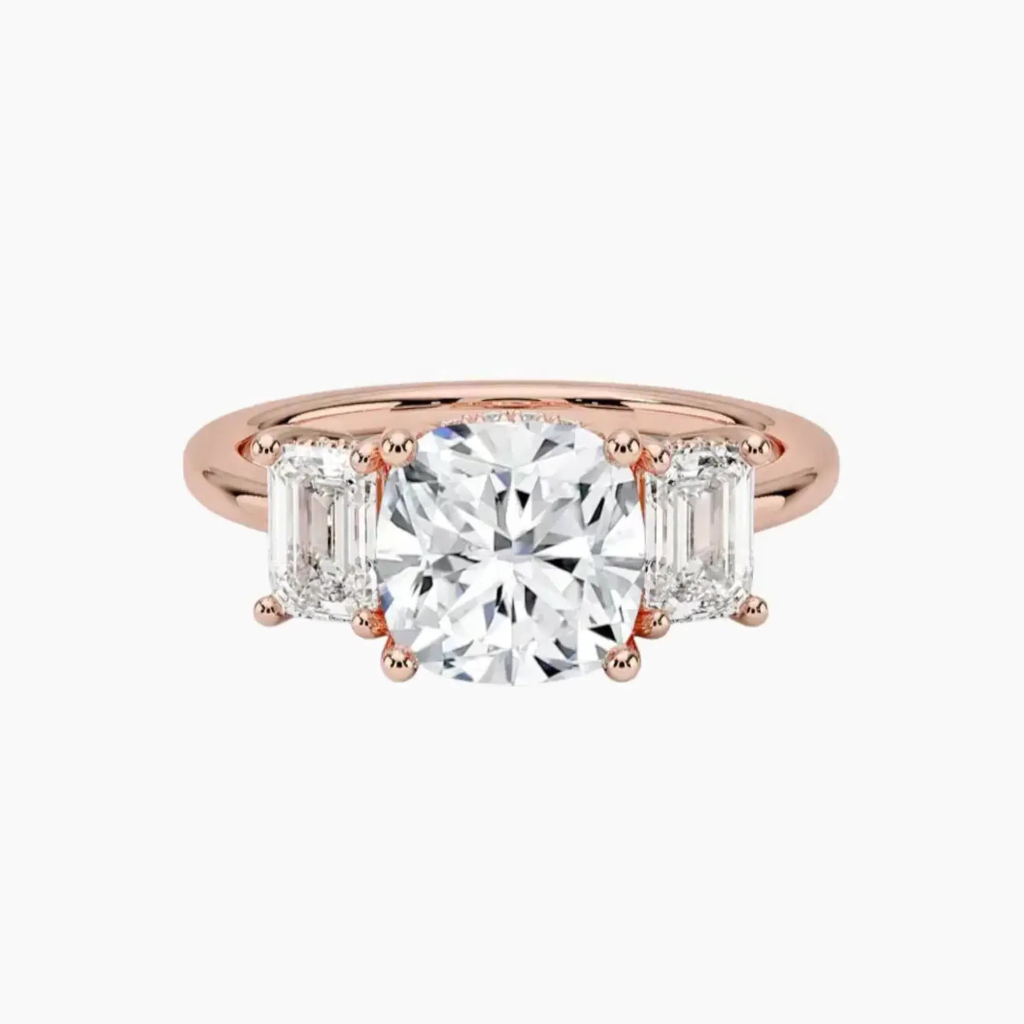 Aurelia Cushion Hidden Halo 2 Carat Lab Grown Diamond Engagement Ring in 18K Rose Gold