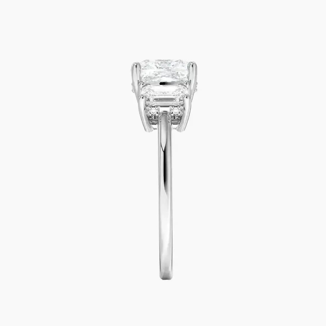 Aurelia Cushion Hidden Halo Diamond Ring Setting in 18K White Gold
