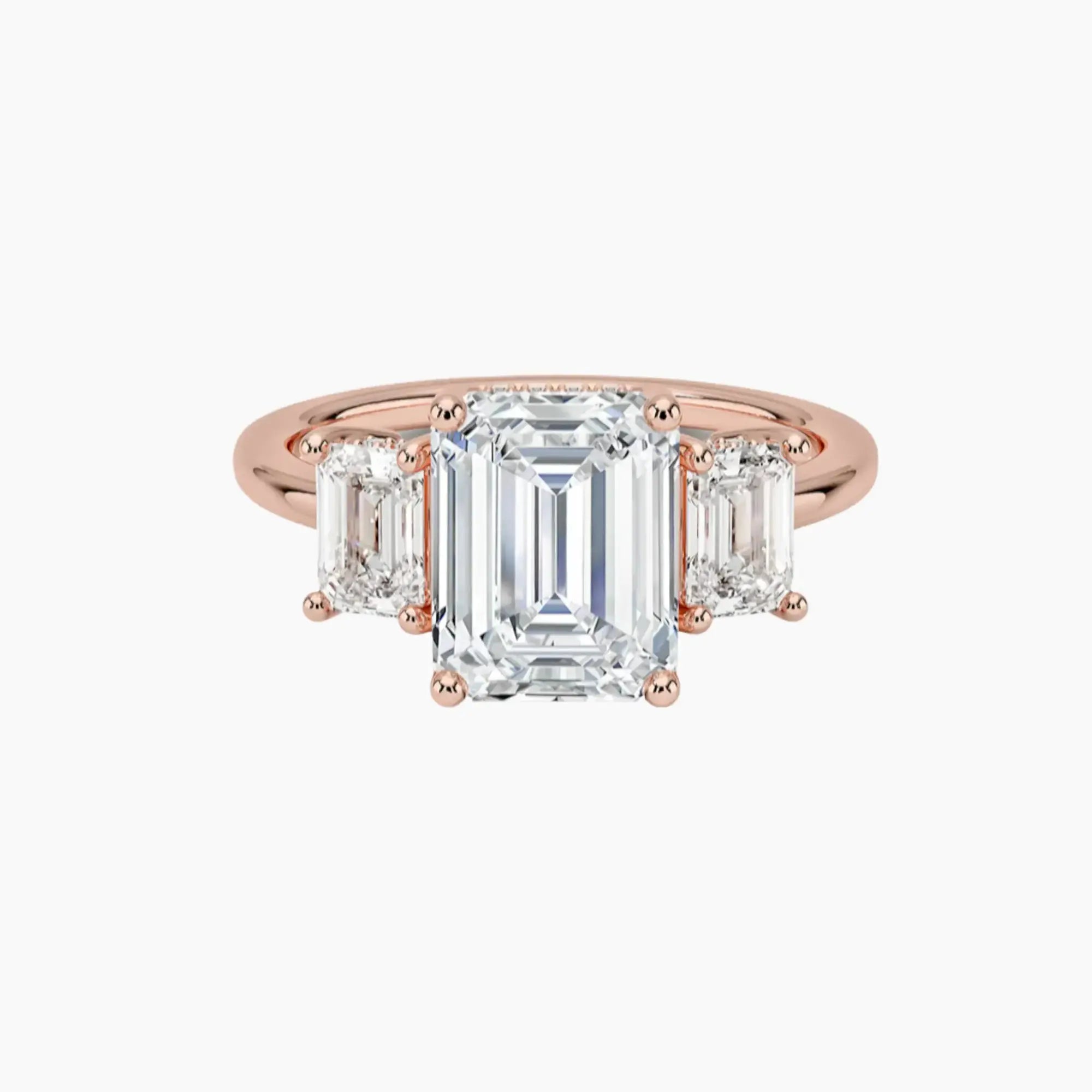 Aurelia Emerald Hidden Halo Diamond Ring Setting in 14K Yellow Gold