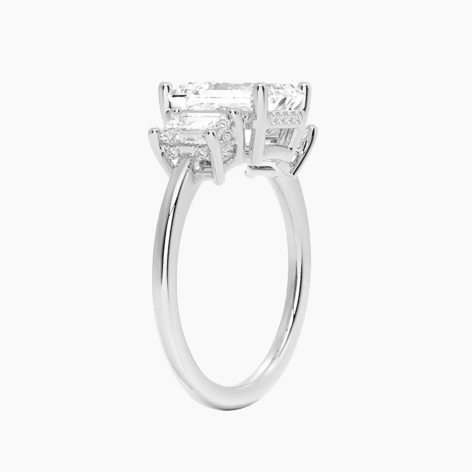 Aurelia Emerald Hidden Halo 3 Carat Lab Grown Diamond Engagement Ring in 18K White Gold