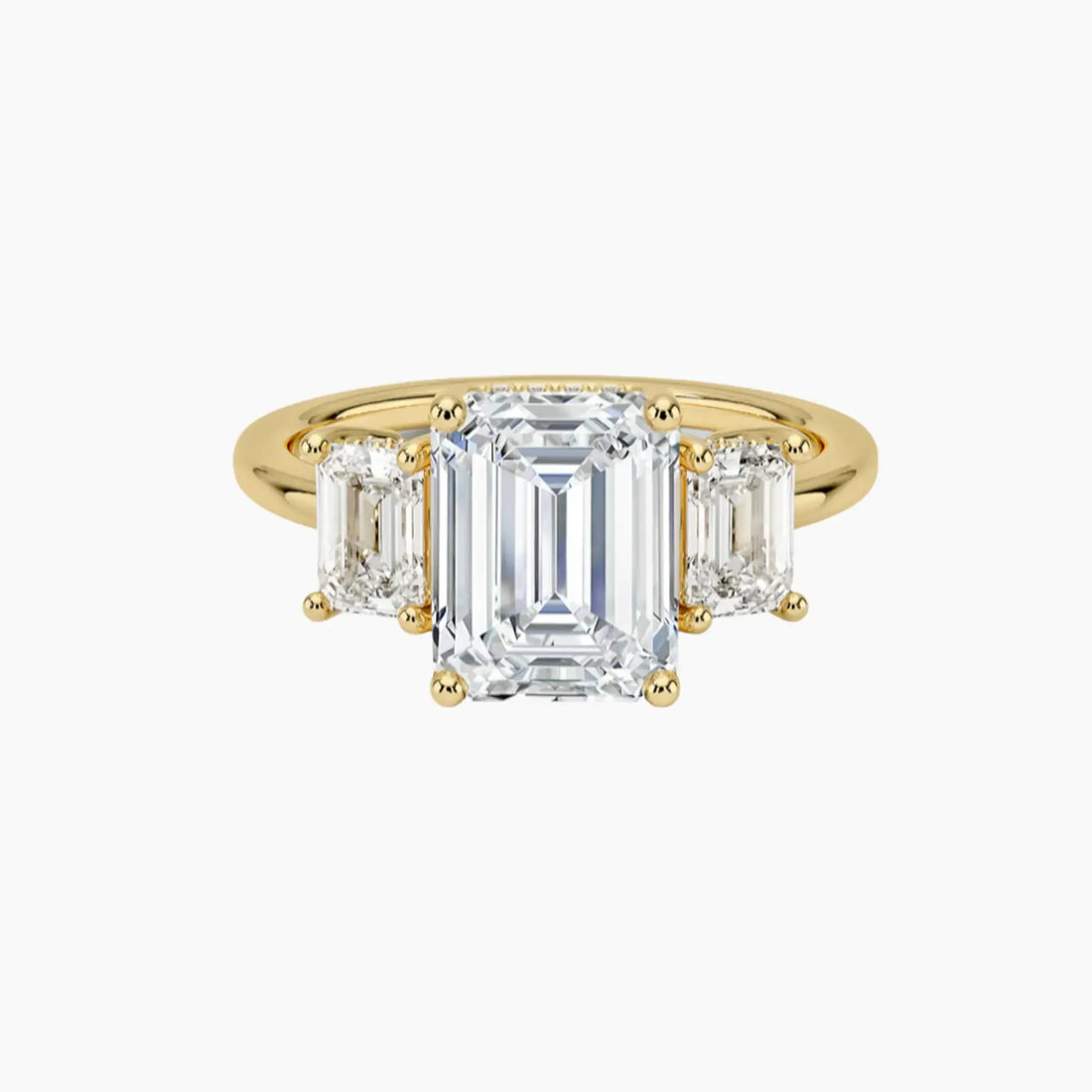 Aurelia Emerald Hidden Halo Diamond Ring Setting in 14K Yellow Gold