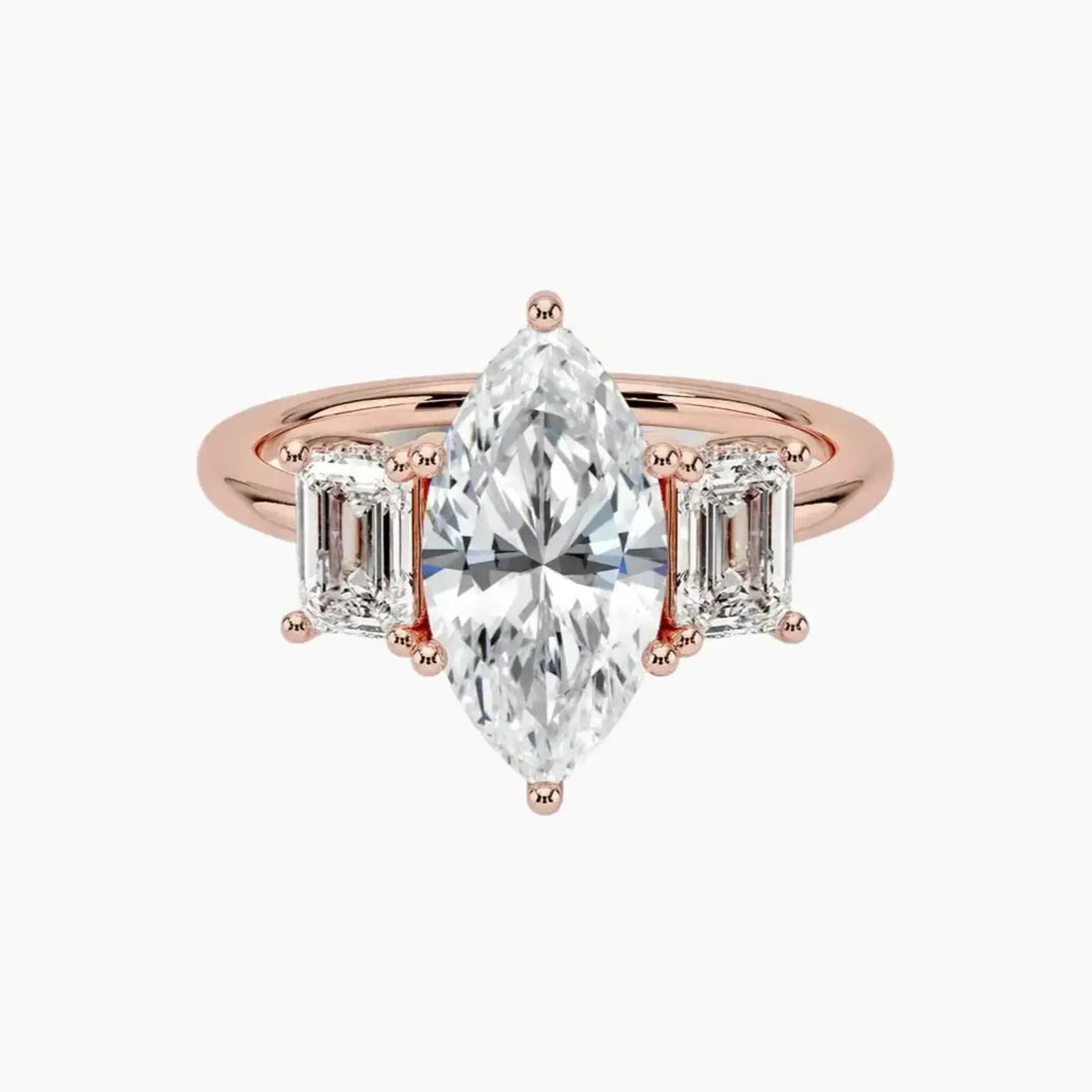 Aurelia Marquise Hidden Halo 2 Carat Lab Grown Diamond Engagement Ring in 14K White Gold