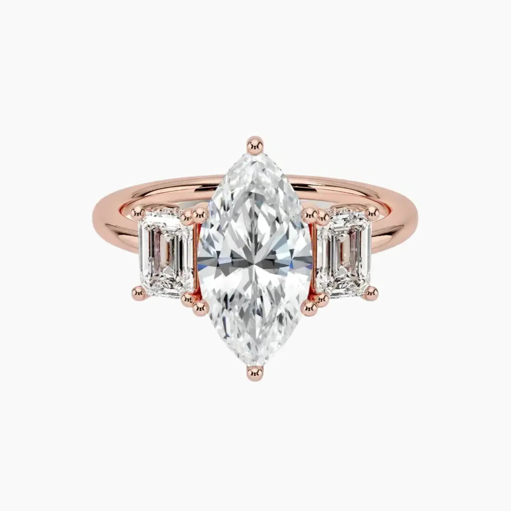 Aurelia Marquise Hidden Halo 2 Carat Lab Grown Diamond Engagement Ring in 18K Yellow Gold