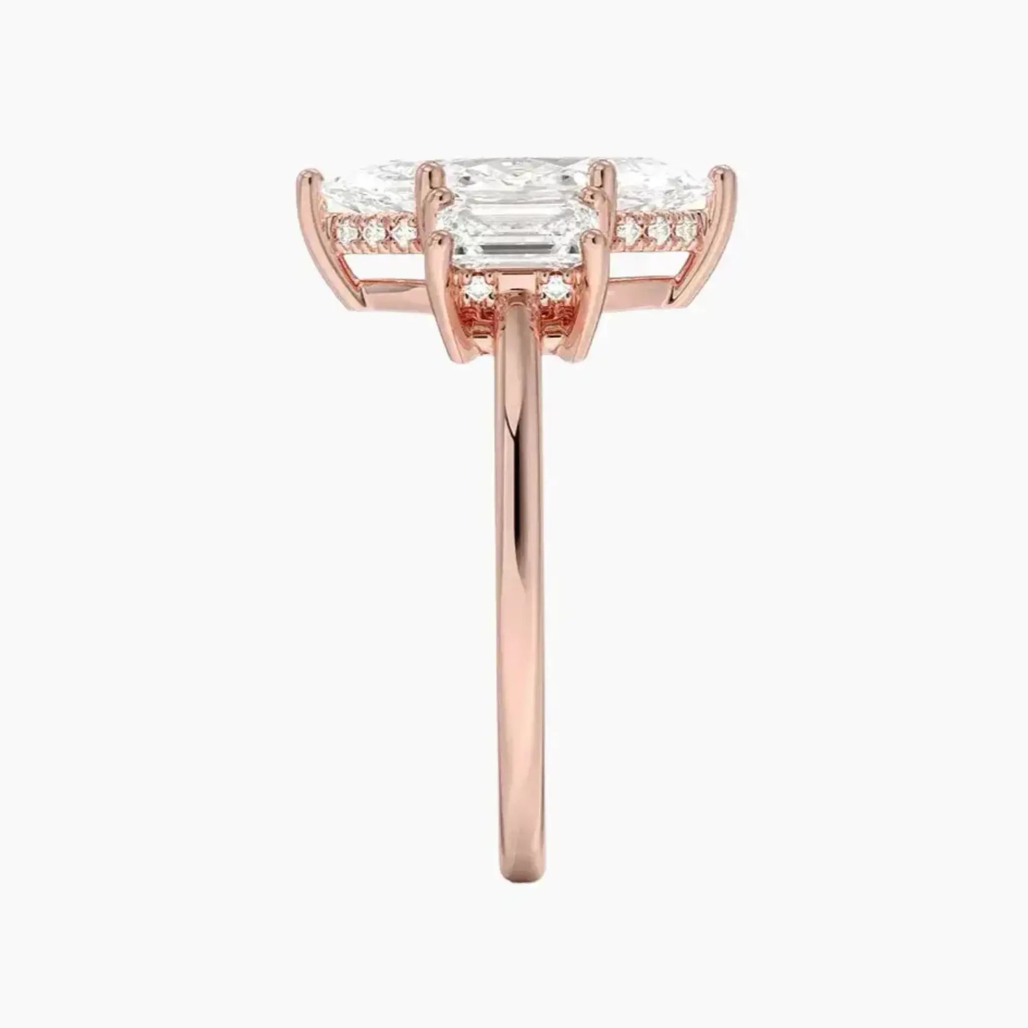 Aurelia Marquise Hidden Halo 3 Carat Lab Grown Diamond Engagement Ring in 14K Yellow Gold