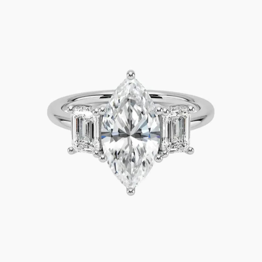 Aurelia Marquise Hidden Halo 3 Carat Lab Grown Diamond Engagement Ring in 14K Yellow Gold
