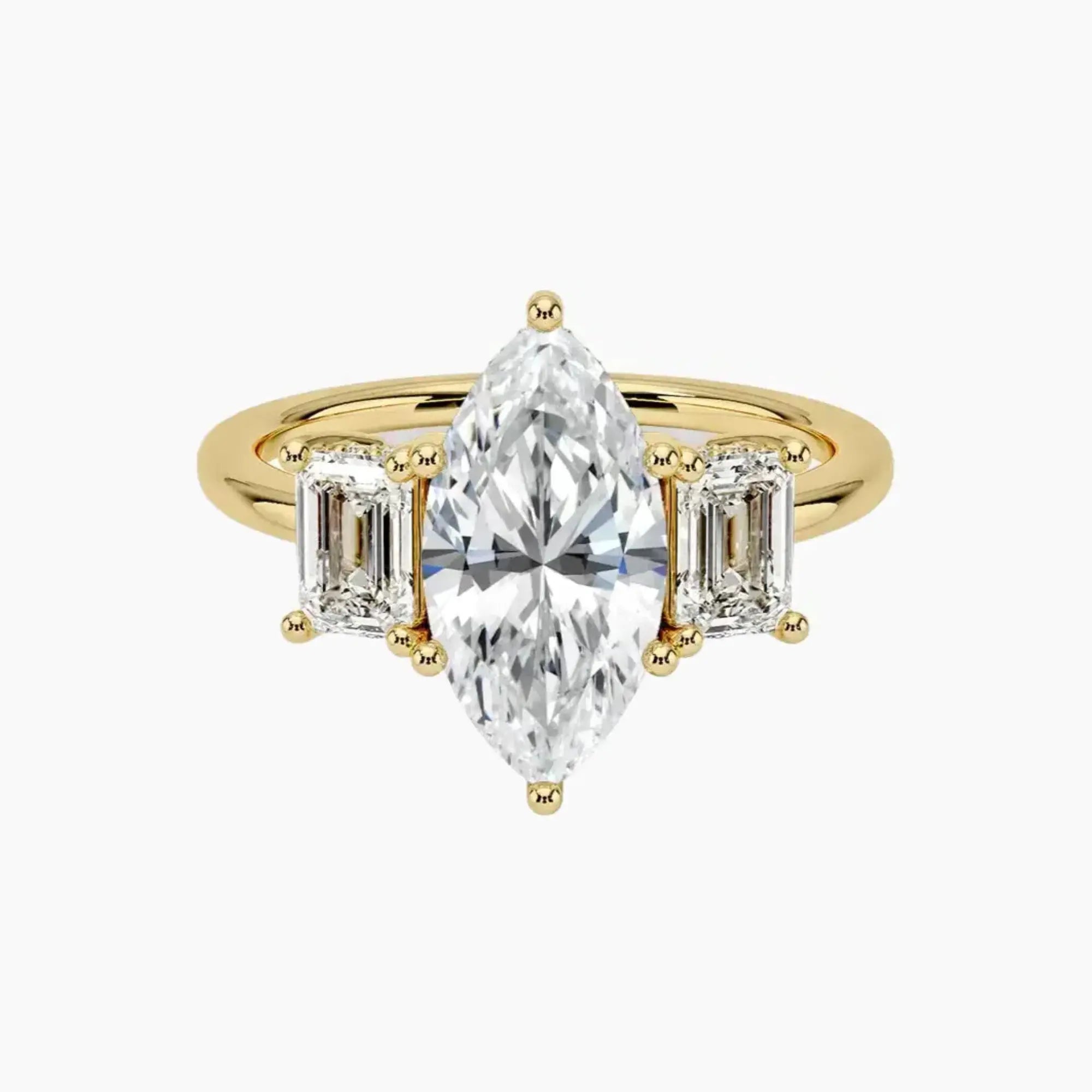 Aurelia Marquise Hidden Halo 2.5 Carat Lab Grown Diamond Engagement Ring in 18K White Gold