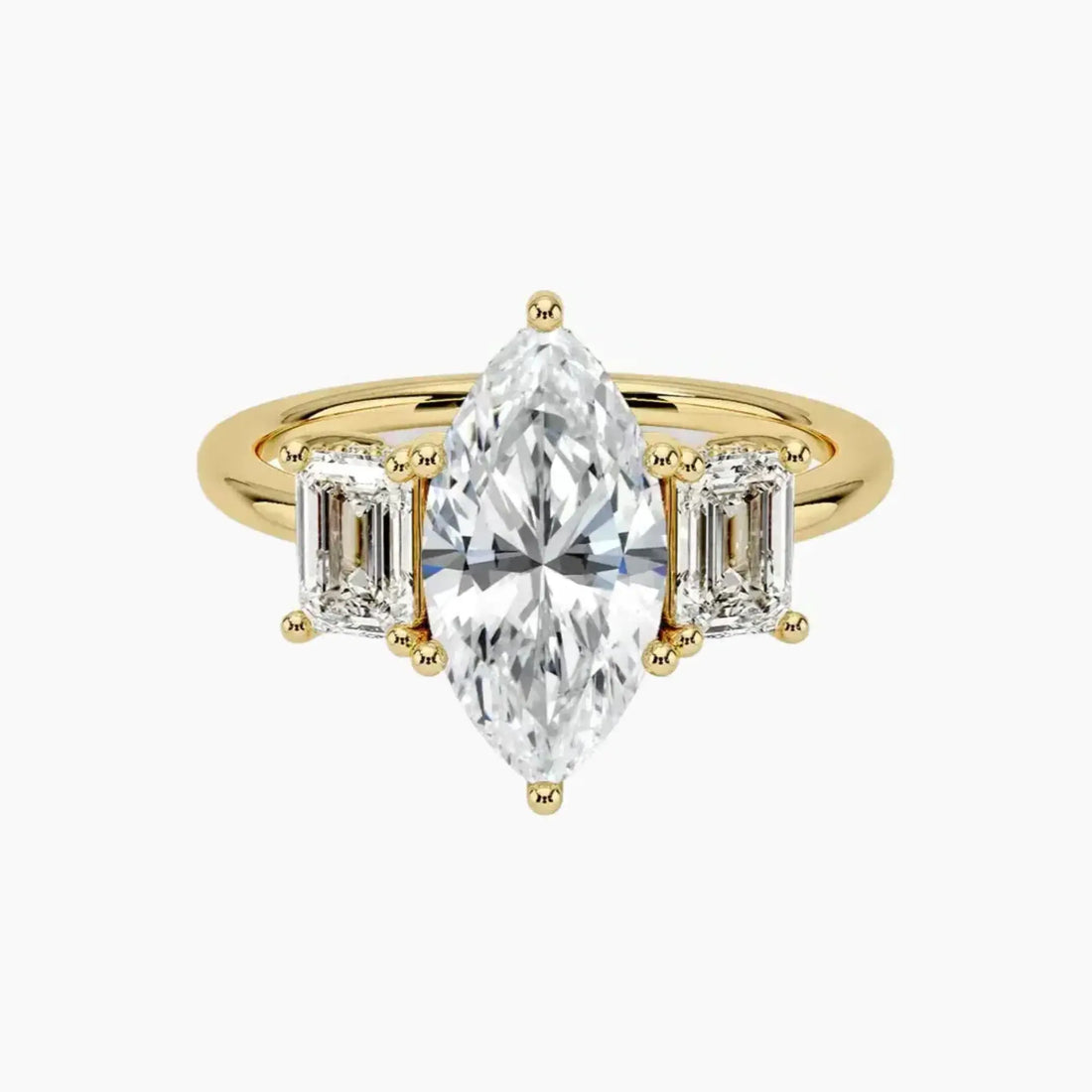 Aurelia Marquise Hidden Halo 2.5 Carat Lab Grown Diamond Engagement Ring in 18K White Gold