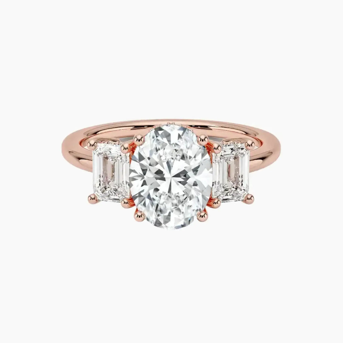 Aurelia Oval Hidden Halo 1 Carat Lab Grown Diamond Engagement Ring in 18K Yellow Gold