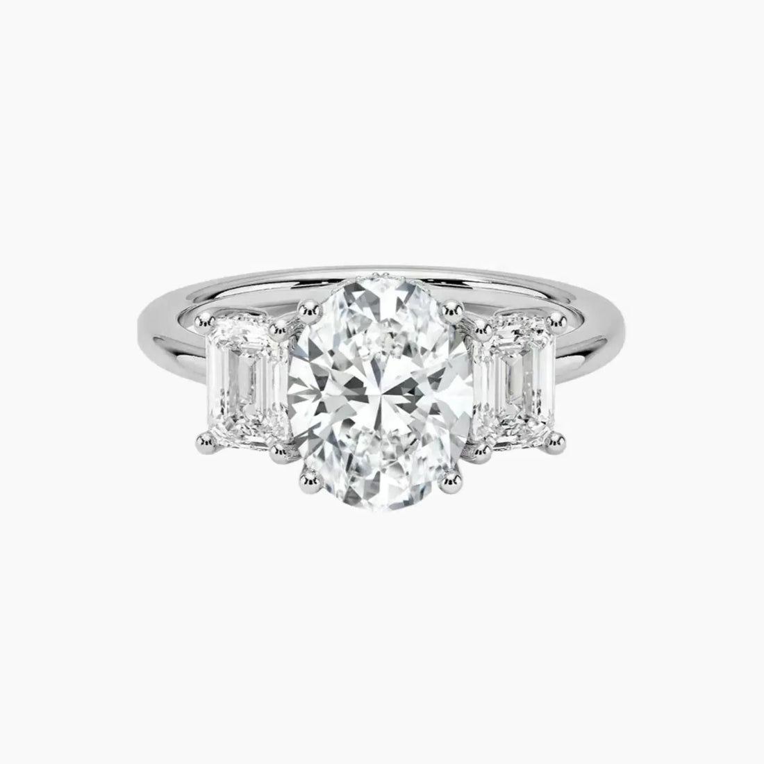 Aurelia Oval Hidden Halo 2 Carat Lab Grown Diamond Engagement Ring in 14K Rose Gold