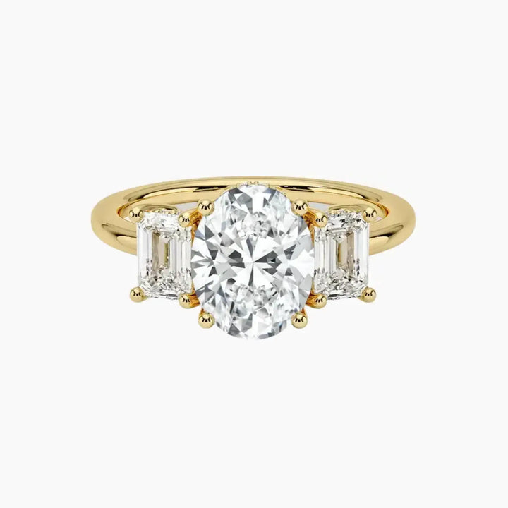 Aurelia Oval Hidden Halo 2.5 Carat Lab Grown Diamond Engagement Ring in 18K Yellow Gold