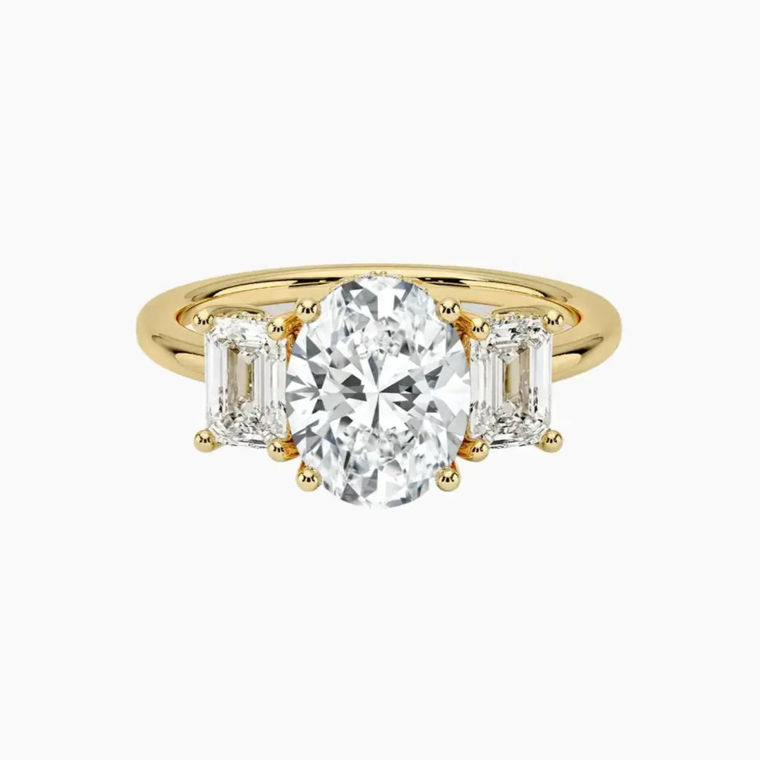 Aurelia Oval Hidden Halo 2 Carat Lab Grown Diamond Engagement Ring in 18K Rose Gold