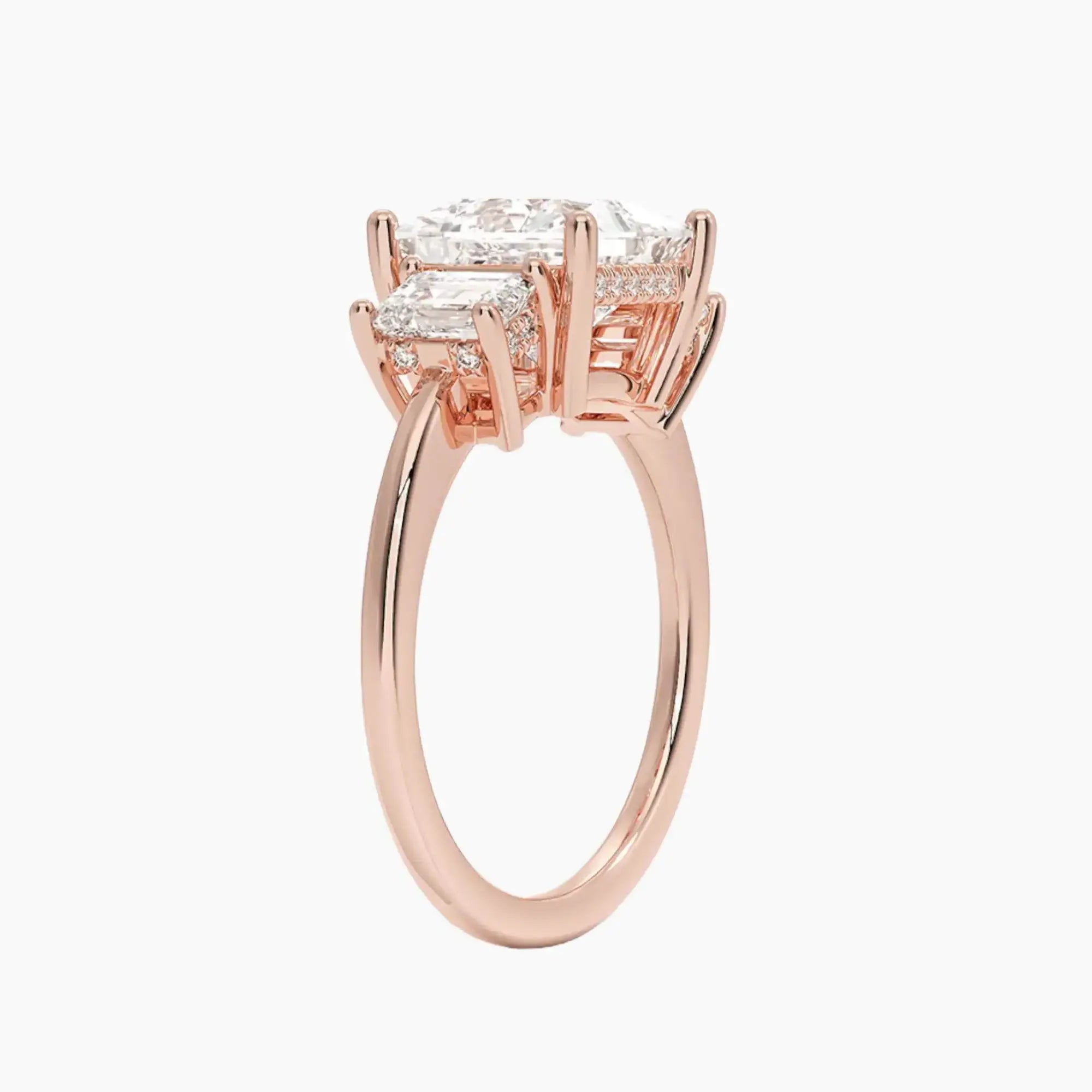 Aurelia Princess Hidden Halo Diamond Ring Setting in 18K White Gold
