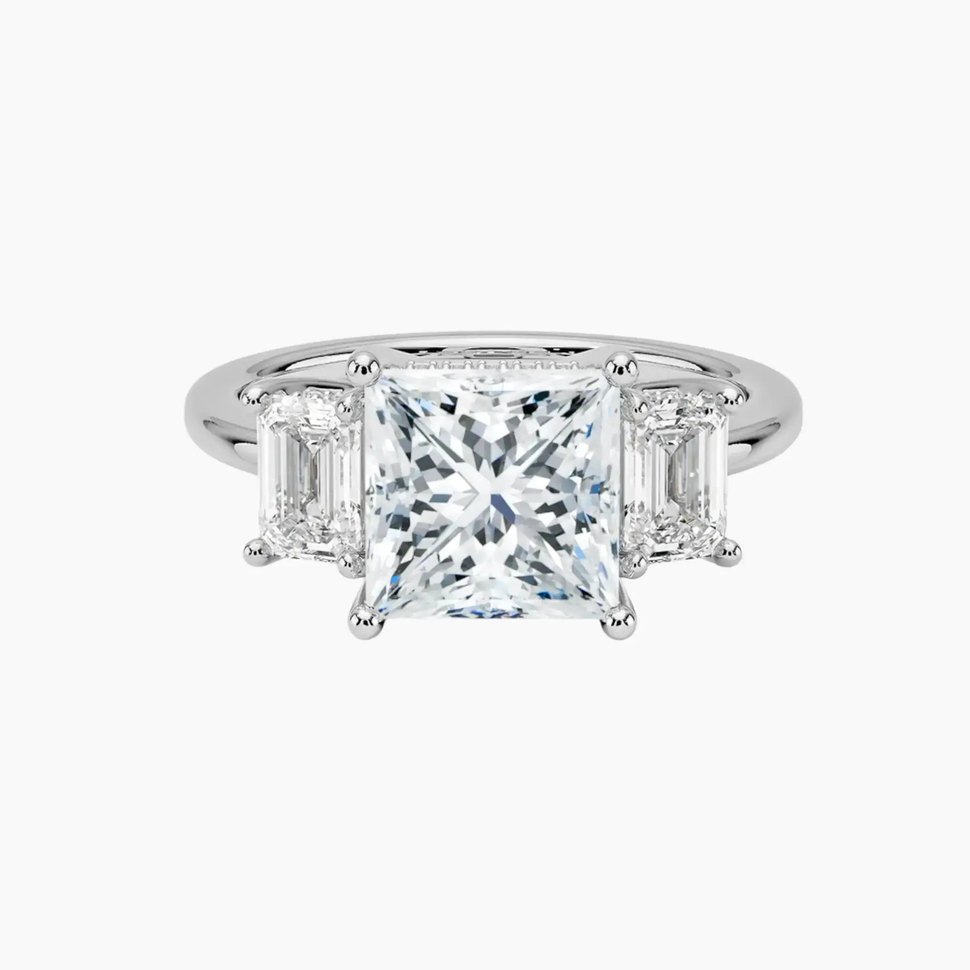 Aurelia Princess Hidden Halo Diamond Ring Setting in 18K Yellow Gold