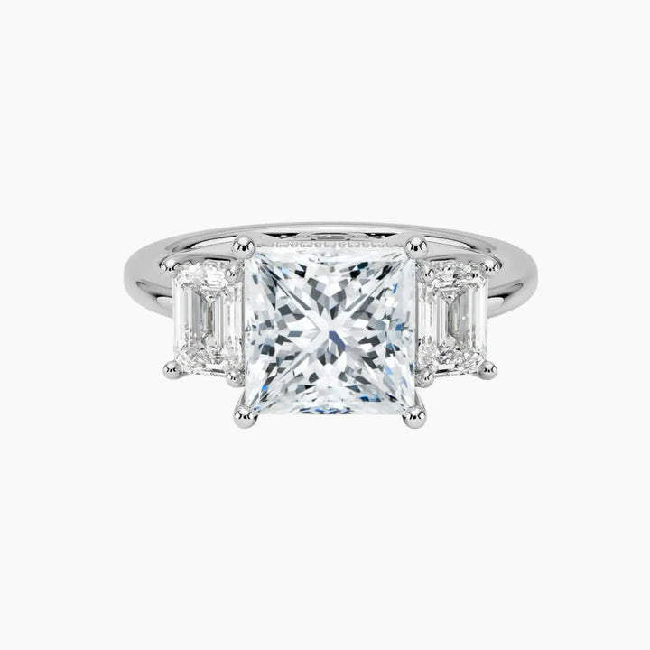 Aurelia Princess Hidden Halo 1.5 Carat Lab Grown Diamond Engagement Ring in 18K White Gold