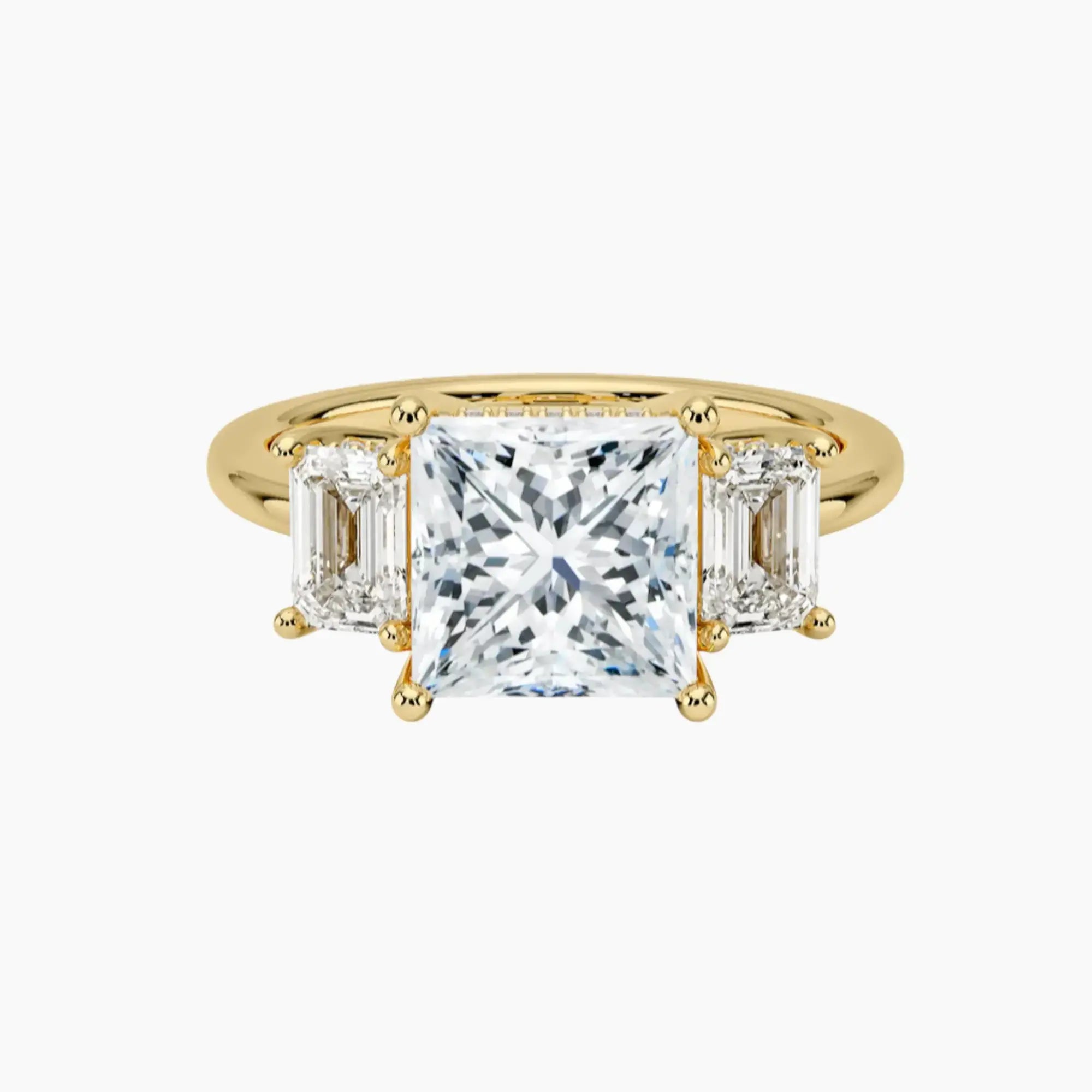 Aurelia Princess Hidden Halo 2.5 Carat Lab Grown Diamond Engagement Ring in 14K Rose Gold
