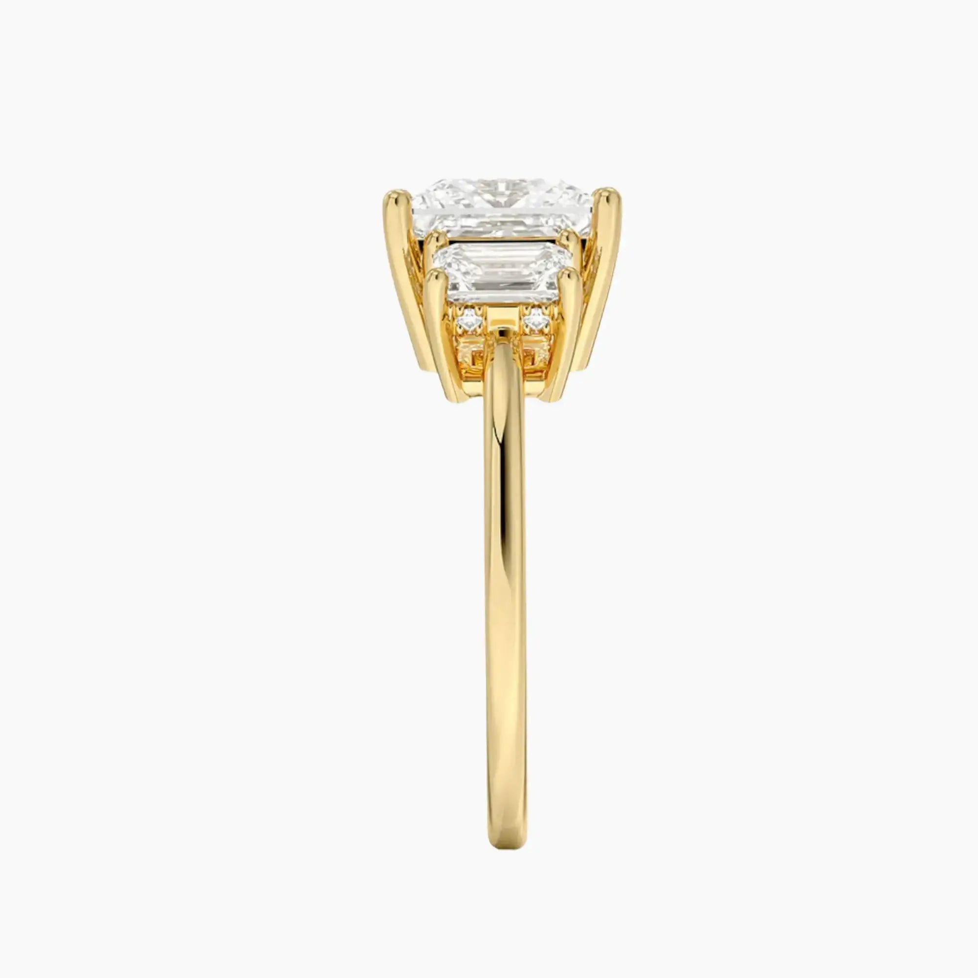 Aurelia Princess Hidden Halo 3 Carat Lab Grown Diamond Engagement Ring in 14K White Gold
