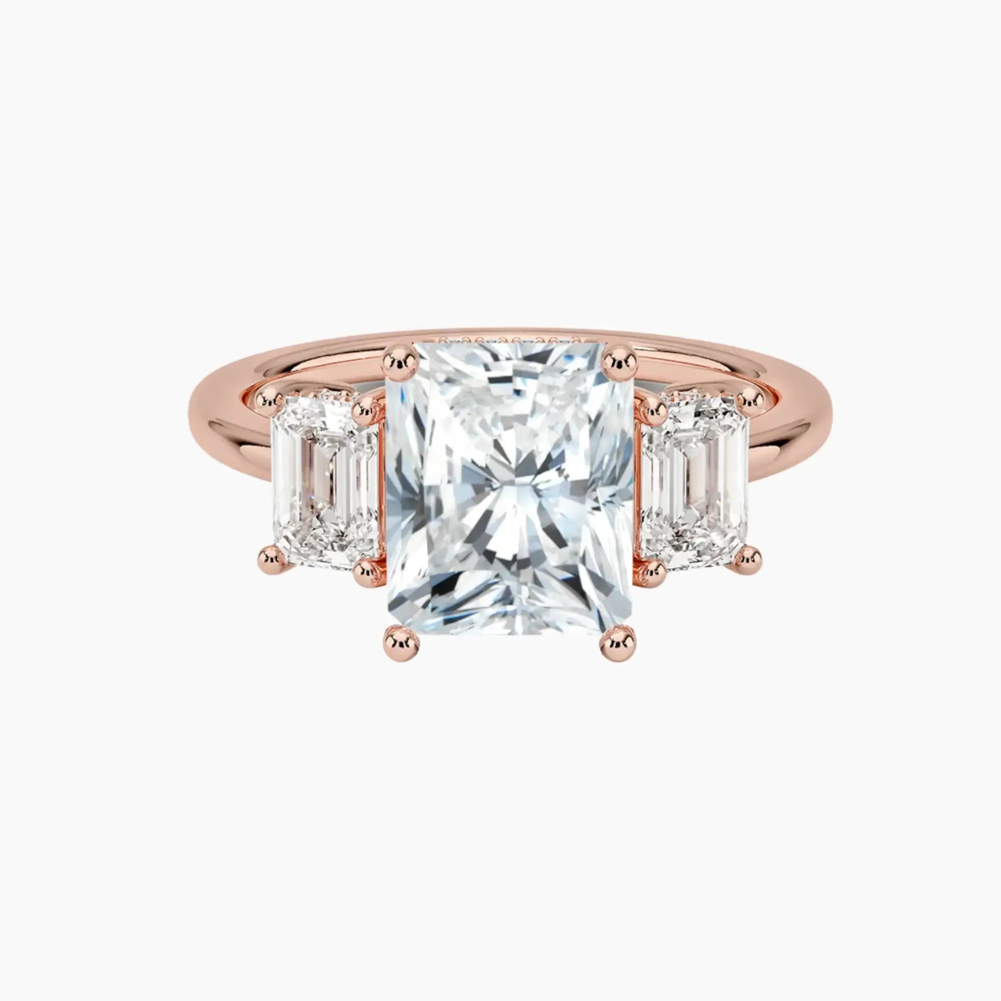 Aurelia Radiant Hidden Halo 2 Carat Lab Grown Diamond Engagement Ring in 18K Yellow Gold