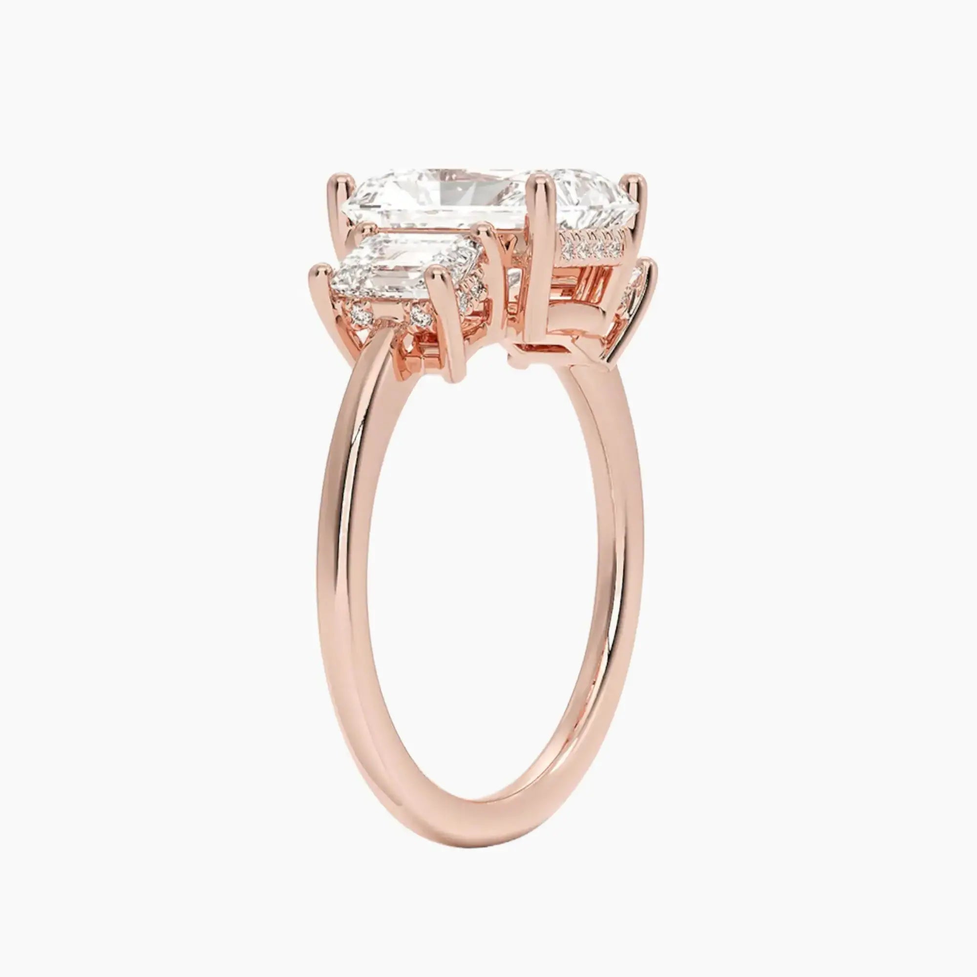 Aurelia Radiant Hidden Halo 1 Carat Lab Grown Diamond Engagement Ring in 14K White Gold