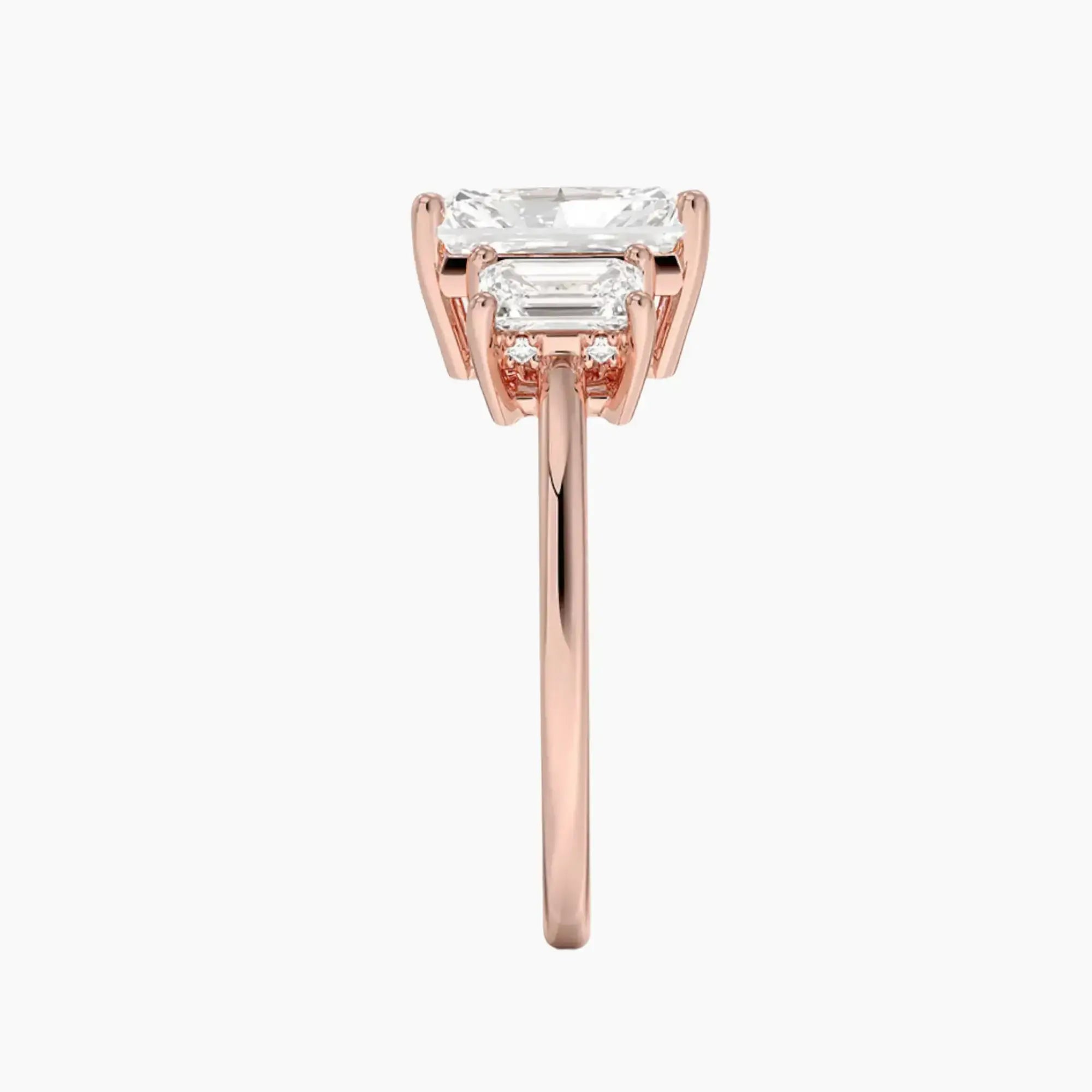 Aurelia Radiant Hidden Halo 1 Carat Lab Grown Diamond Engagement Ring in 18K Rose Gold