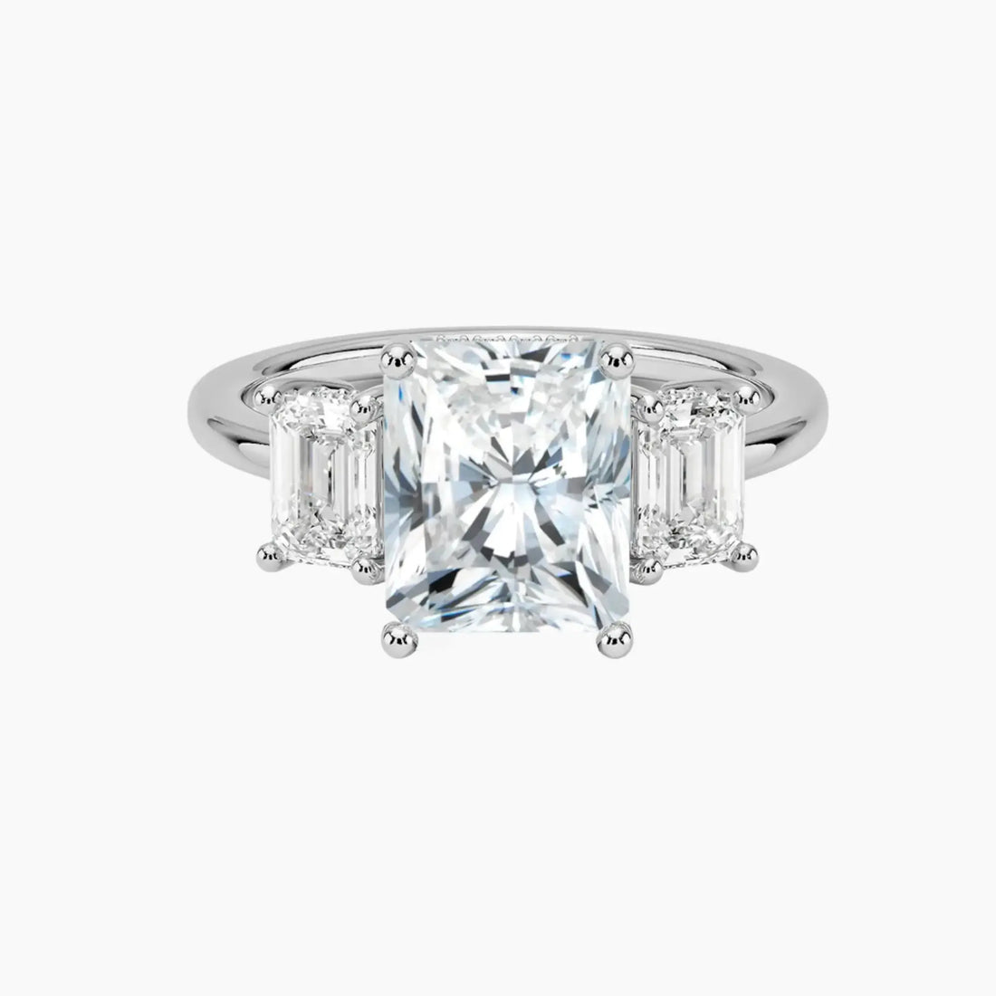 Aurelia Radiant Hidden Halo 2.5 Carat Lab Grown Diamond Engagement Ring in 14K White Gold