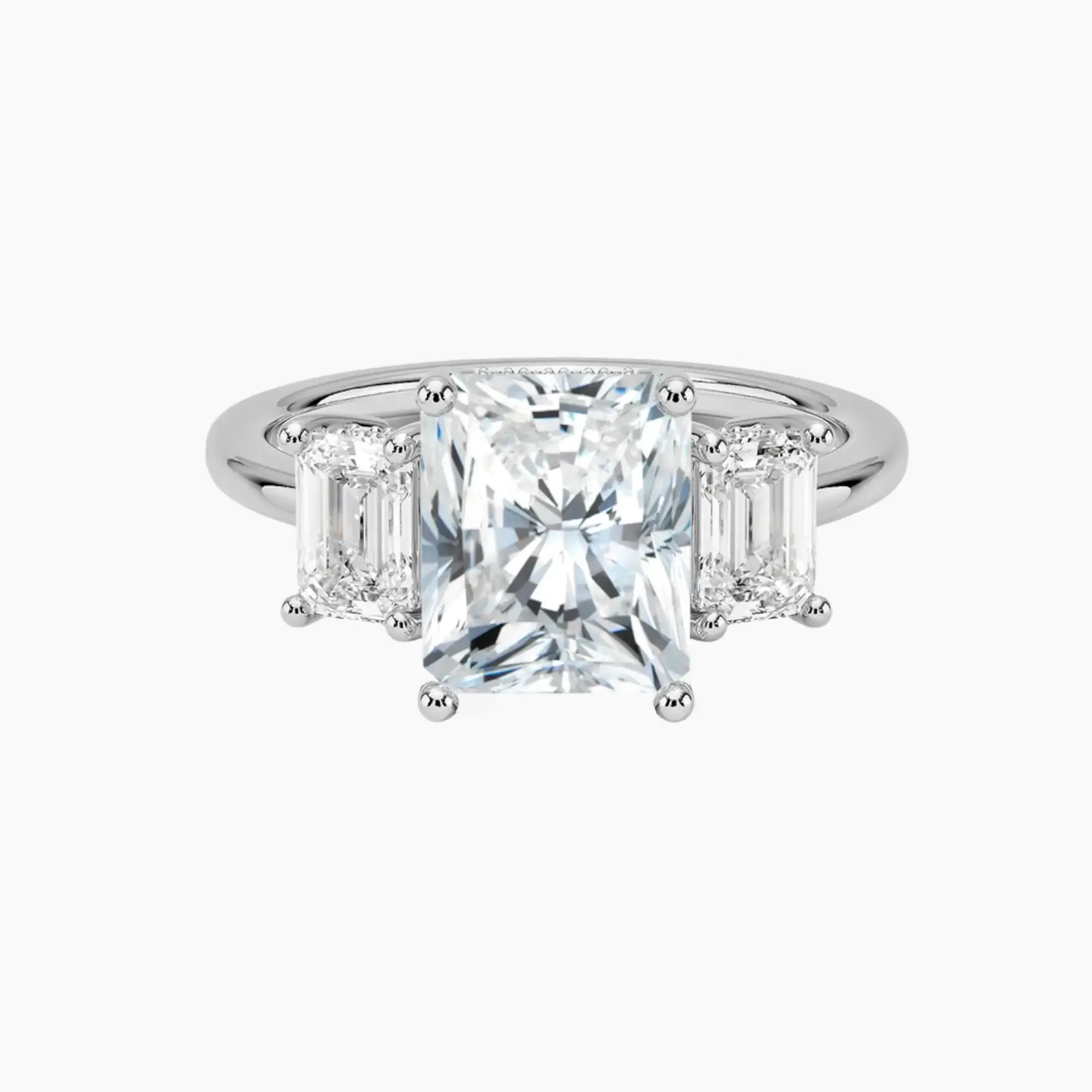 Aurelia Radiant Hidden Halo 3 Carat Lab Grown Diamond Engagement Ring in 18K Yellow Gold