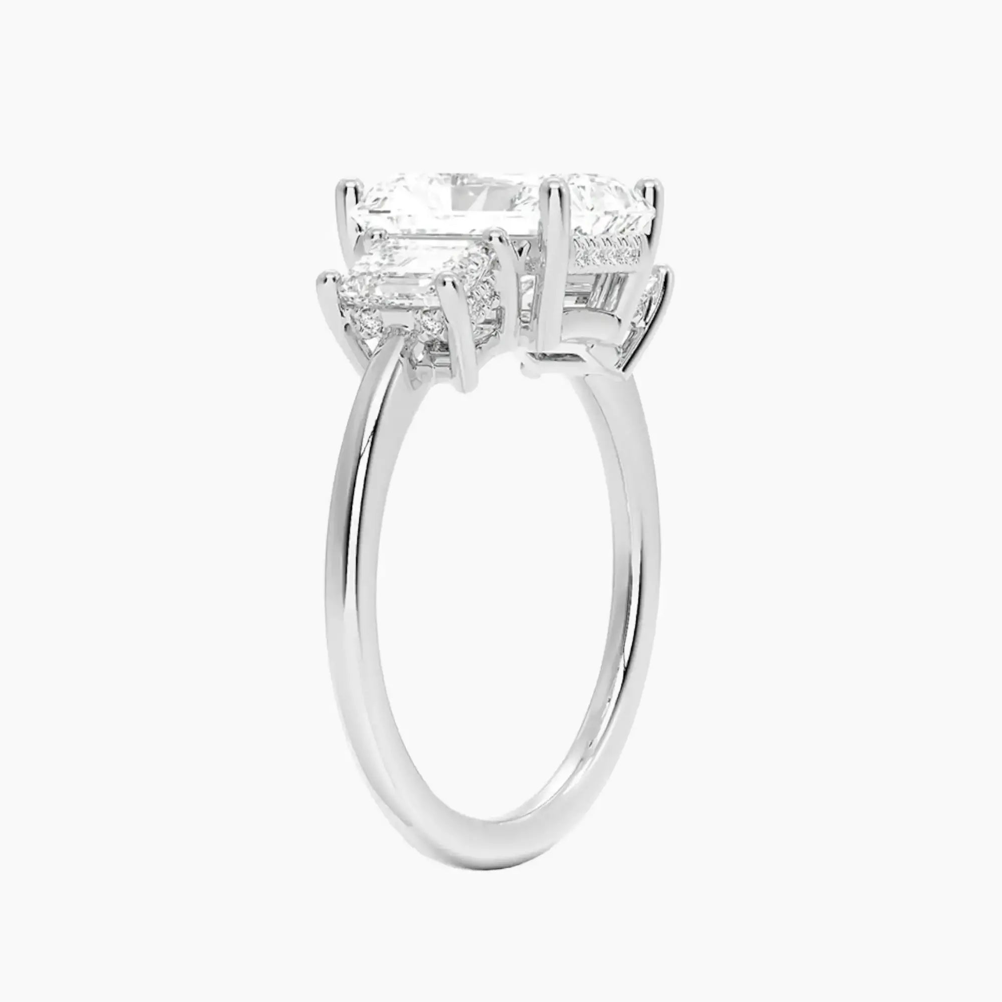 Aurelia Radiant Hidden Halo 2.5 Carat Lab Grown Diamond Engagement Ring in 14K White Gold