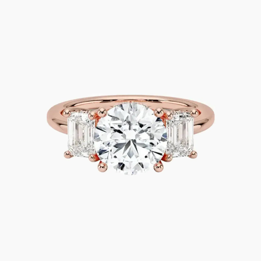 Aurelia Round Hidden Halo 3 Carat Lab Grown Diamond Engagement Ring in 14K White Gold