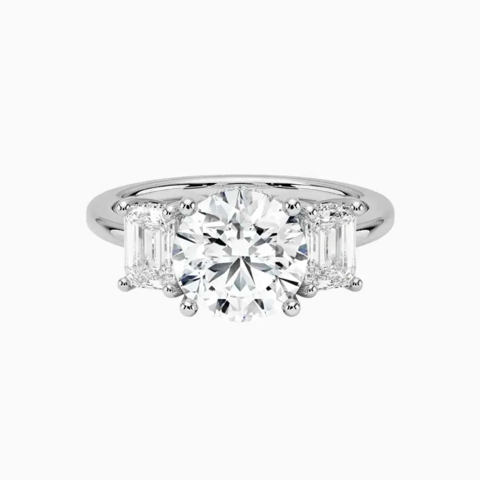 Aurelia Round Hidden Halo 3 Carat Lab Grown Diamond Engagement Ring in 14K Rose Gold