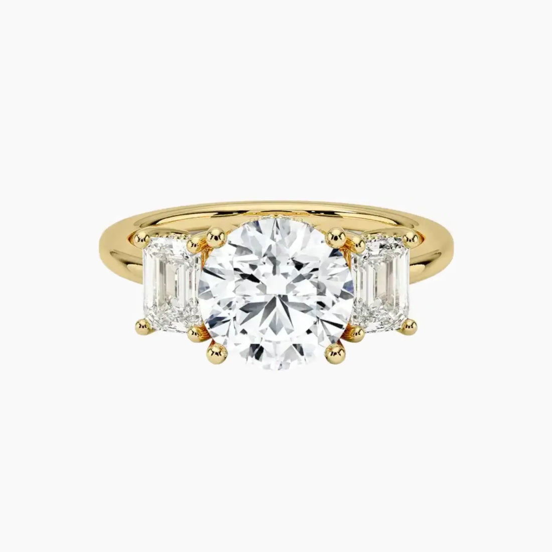 Aurelia Round Hidden Halo 1.5 Carat Lab Grown Diamond Engagement Ring in 14K Yellow Gold