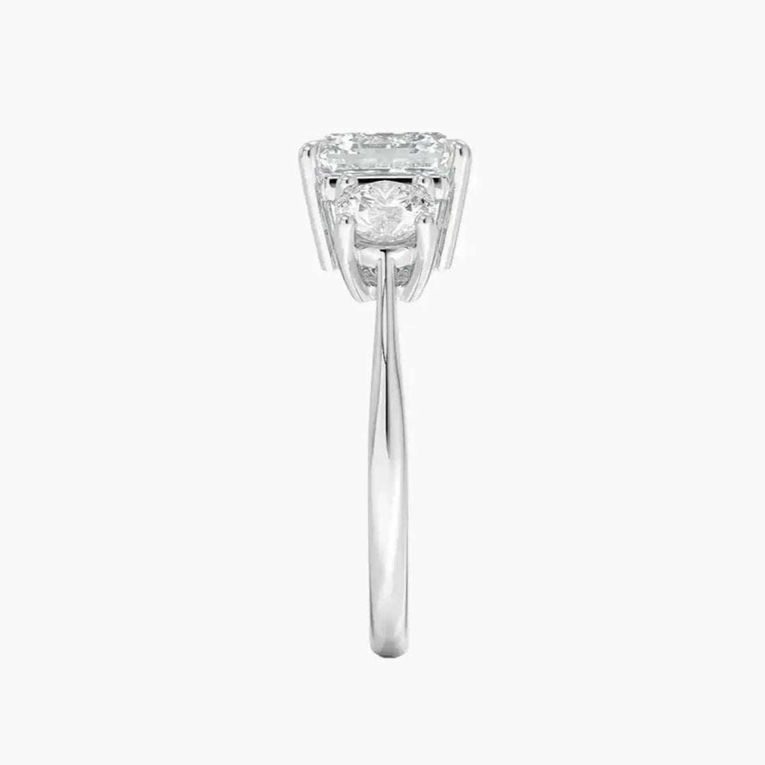 Seraphina Asscher Three Stone 1 Carat Lab Grown Diamond Engagement Ring in 14K White Gold