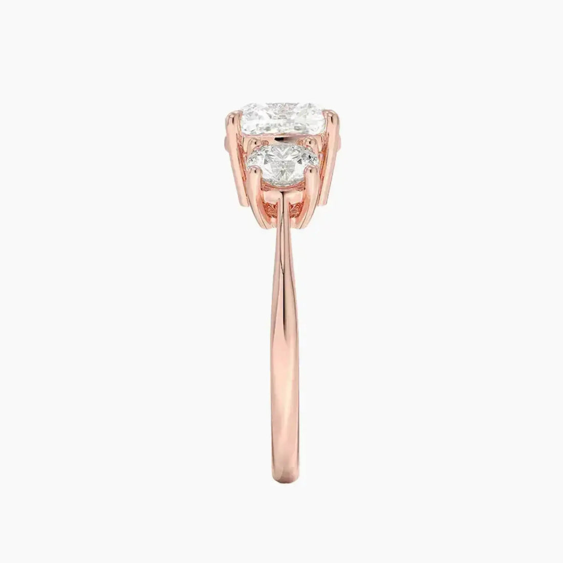 Seraphina Cushion Three Stone Diamond Ring Setting in 18K White Gold