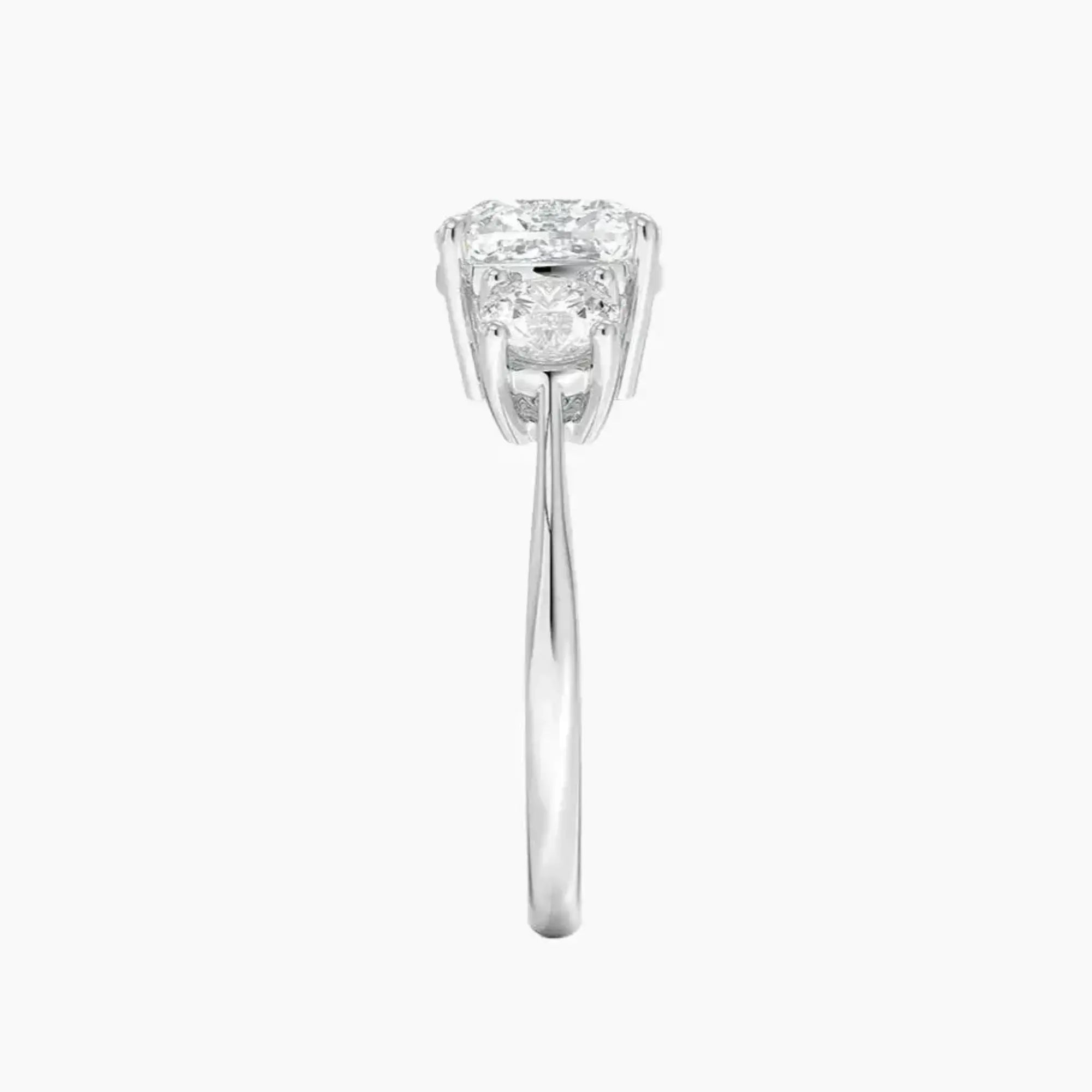 Seraphina Cushion Three Stone 2 Carat Lab Grown Diamond Engagement Ring in 18K White Gold