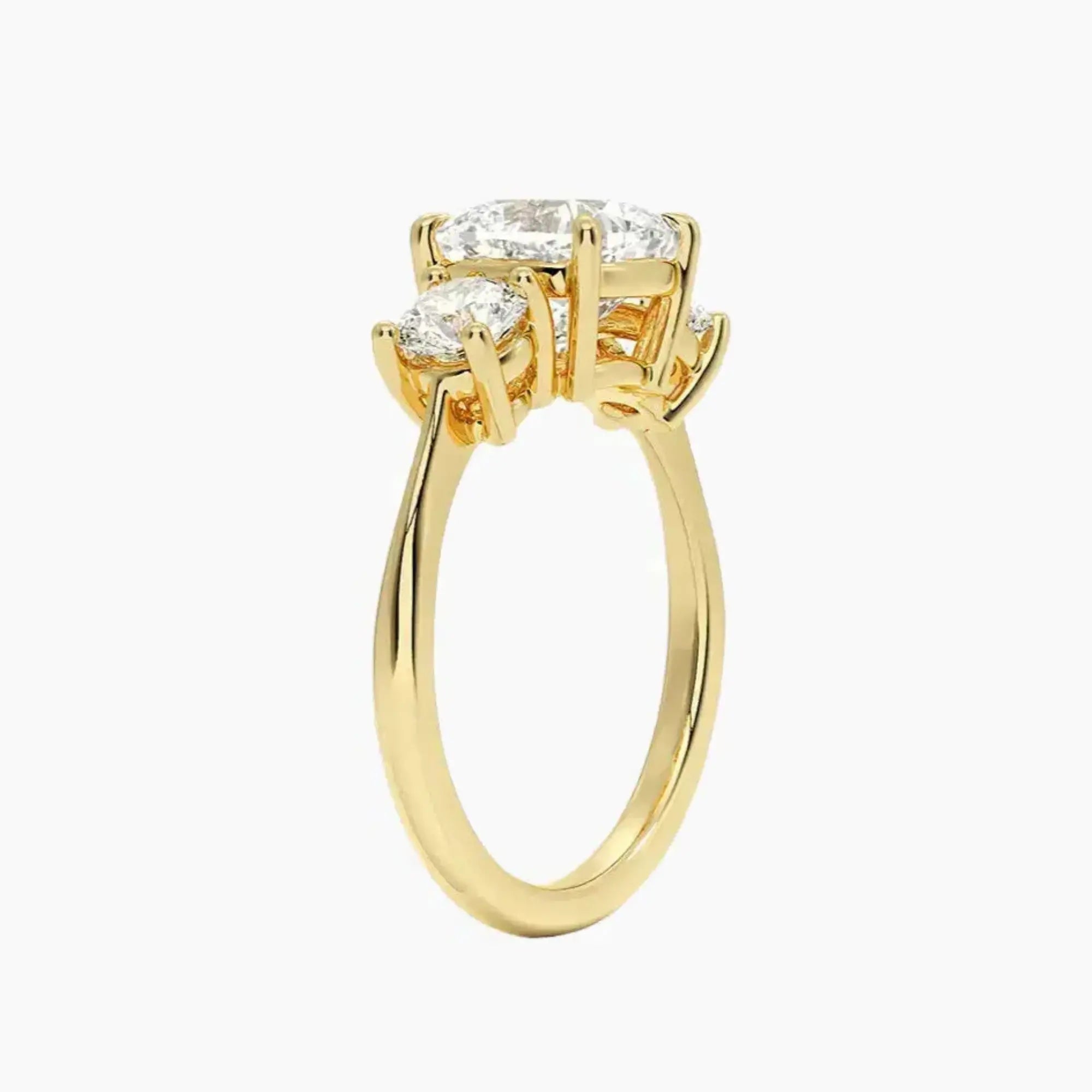 Seraphina Cushion Three Stone Diamond Ring Setting in 18K Rose Gold