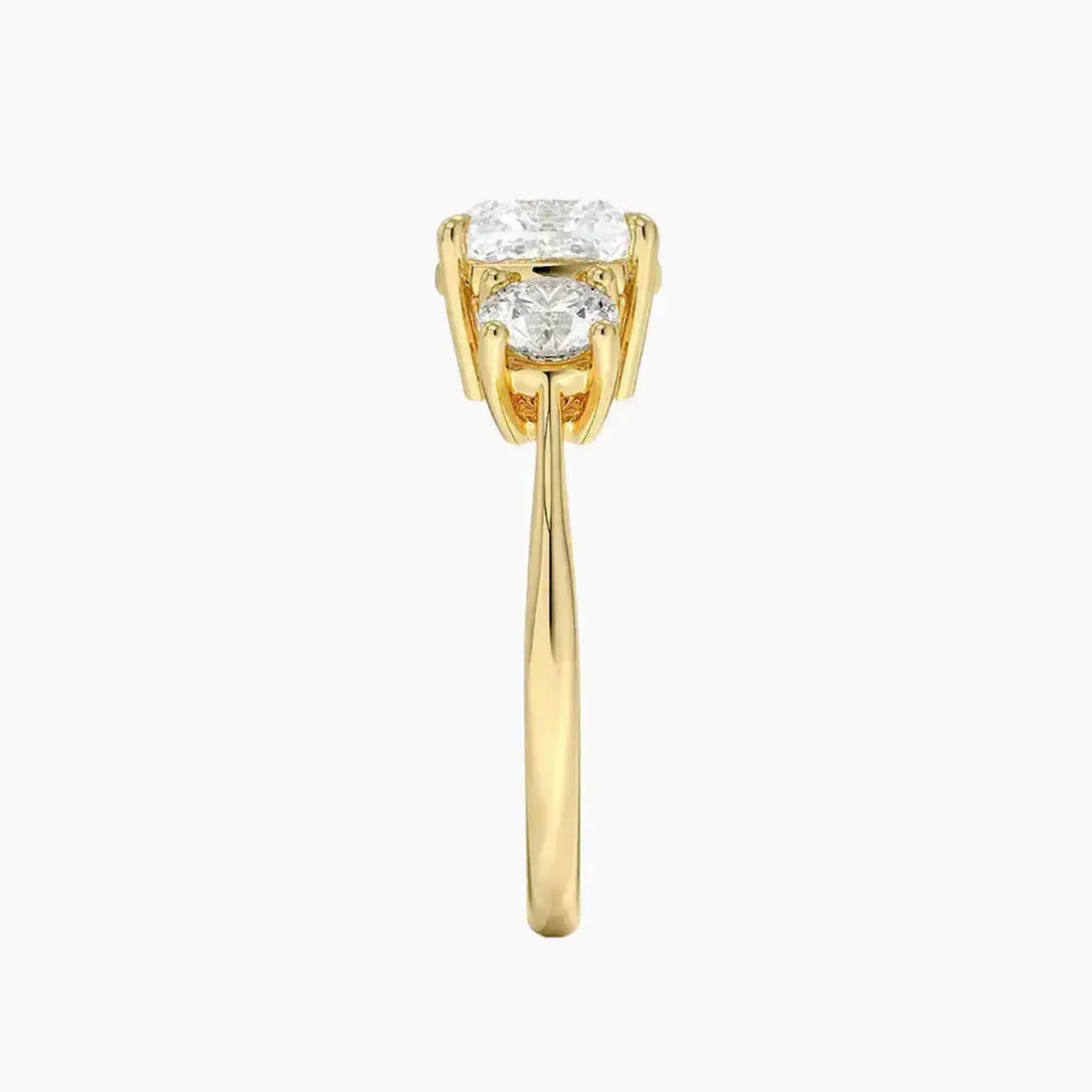 Seraphina Cushion Three Stone 1.5 Carat Lab Grown Diamond Engagement Ring in 18K Rose Gold