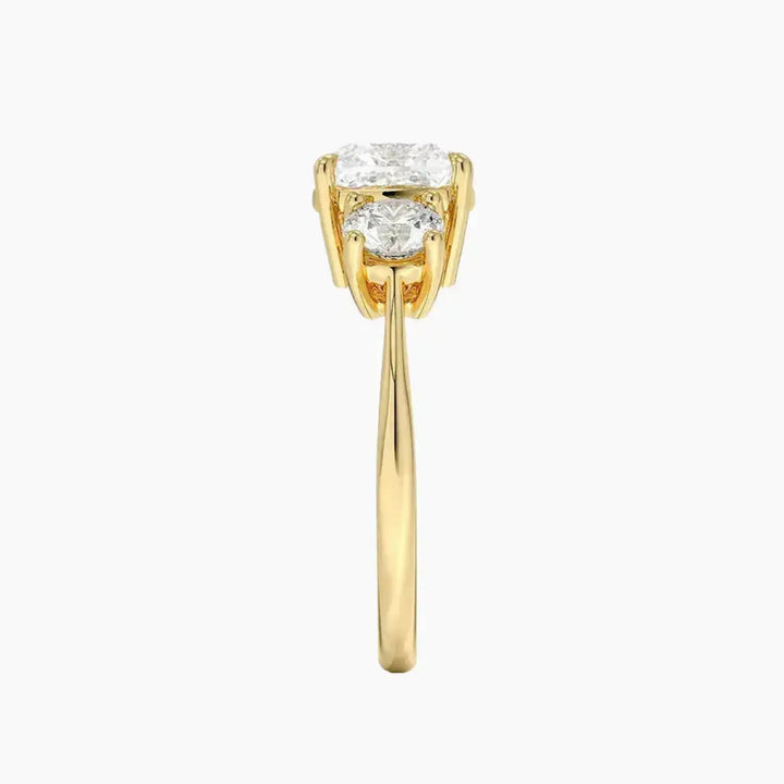 Seraphina Cushion Three Stone 2 Carat Lab Grown Diamond Engagement Ring in 14K Rose Gold