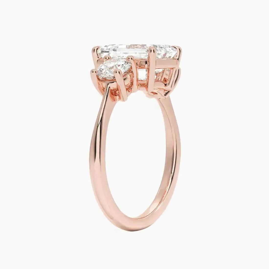Seraphina Emerald Three Stone 1.5 Carat Lab Grown Diamond Engagement Ring in 18K White Gold