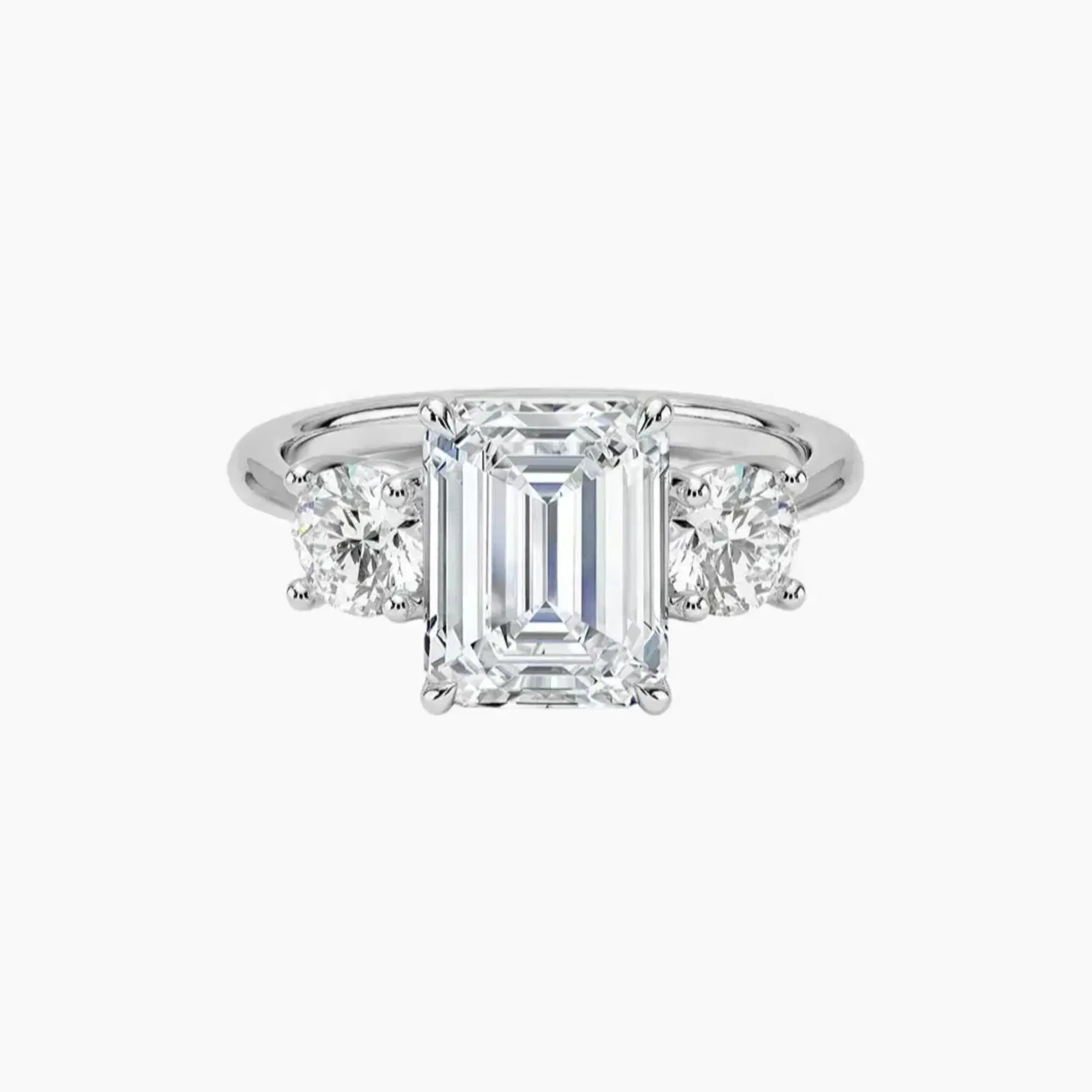 Seraphina Emerald Three Stone 1 Carat Lab Grown Diamond Engagement Ring in 18K Rose Gold
