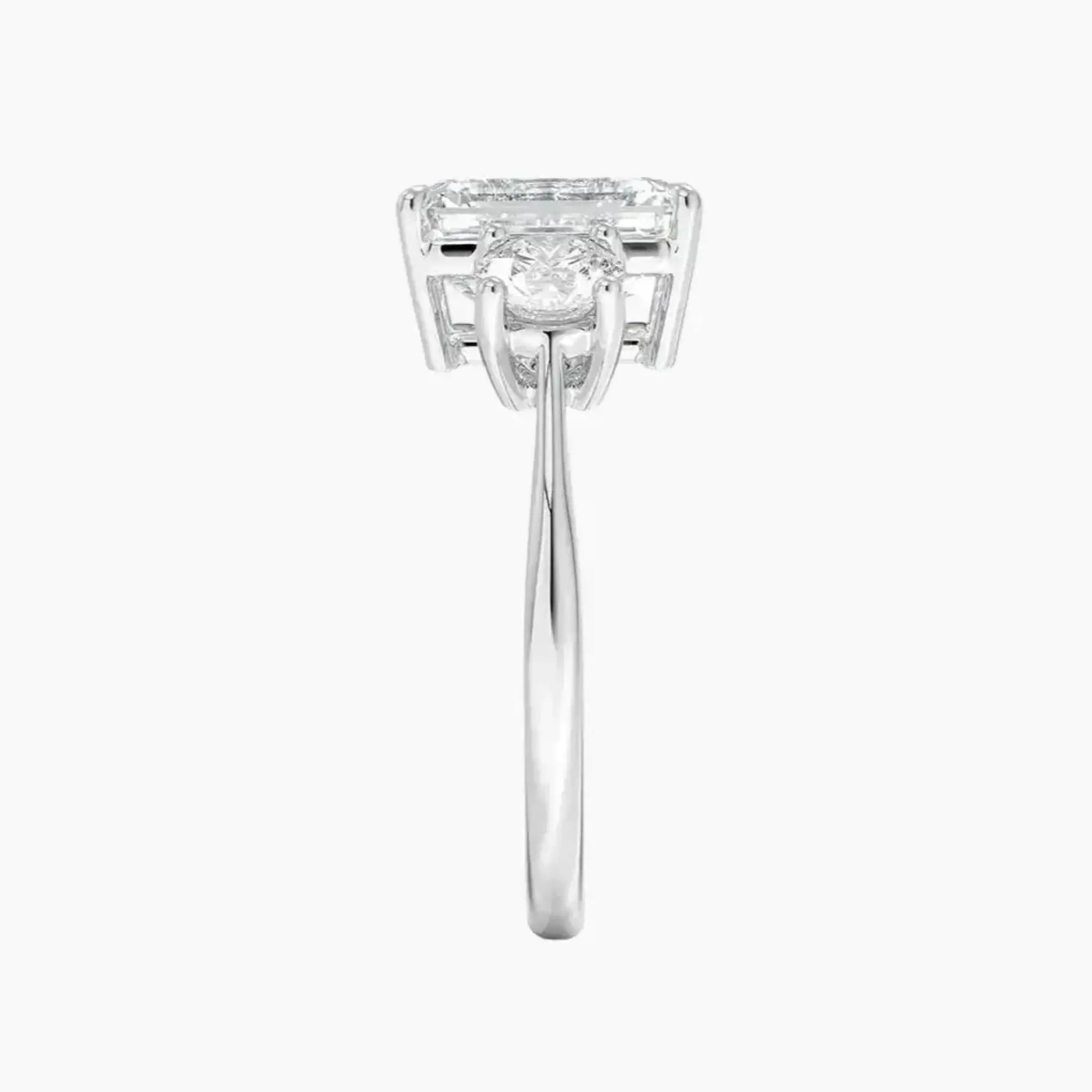 Seraphina Emerald Three Stone 1 Carat Lab Grown Diamond Engagement Ring in 14K Rose Gold